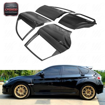 Carbon Fiber Rear & Front Doors 4pcs Black for 2008+ Impreza Hatchback GRB WRX STI 10th