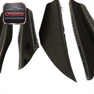 2002-2005 Impreza GDB WRX/STI Carbon Fiber Front Bumper Splitter Canard 4Pcs