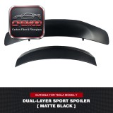 Matte black dual-layer sporty rear wing [Model Y] + US $231