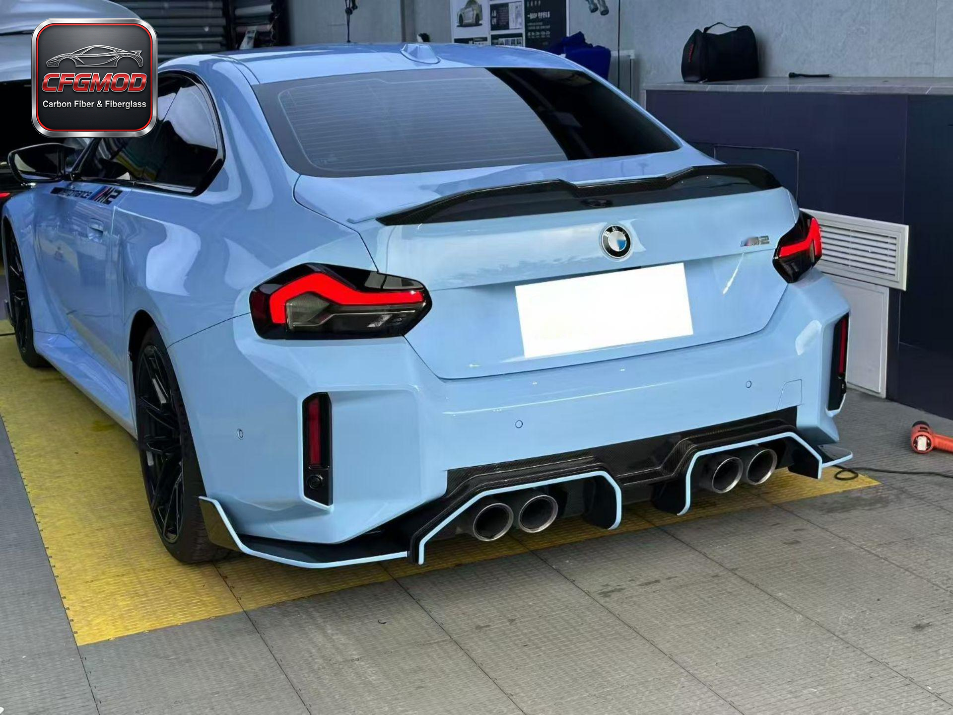 2022+ BMW M2 G87 AR Style Dry Carbon Fiber Rear Lip Diffuser — 3