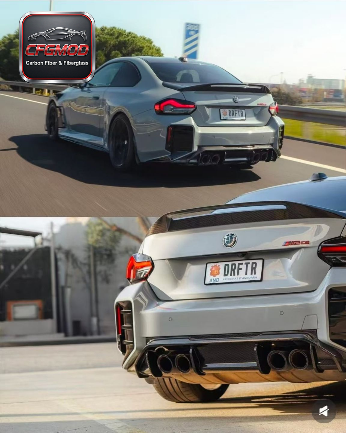 2022+ BMW M2 G87 AR Style Dry Carbon Fiber Rear Lip Diffuser — 5