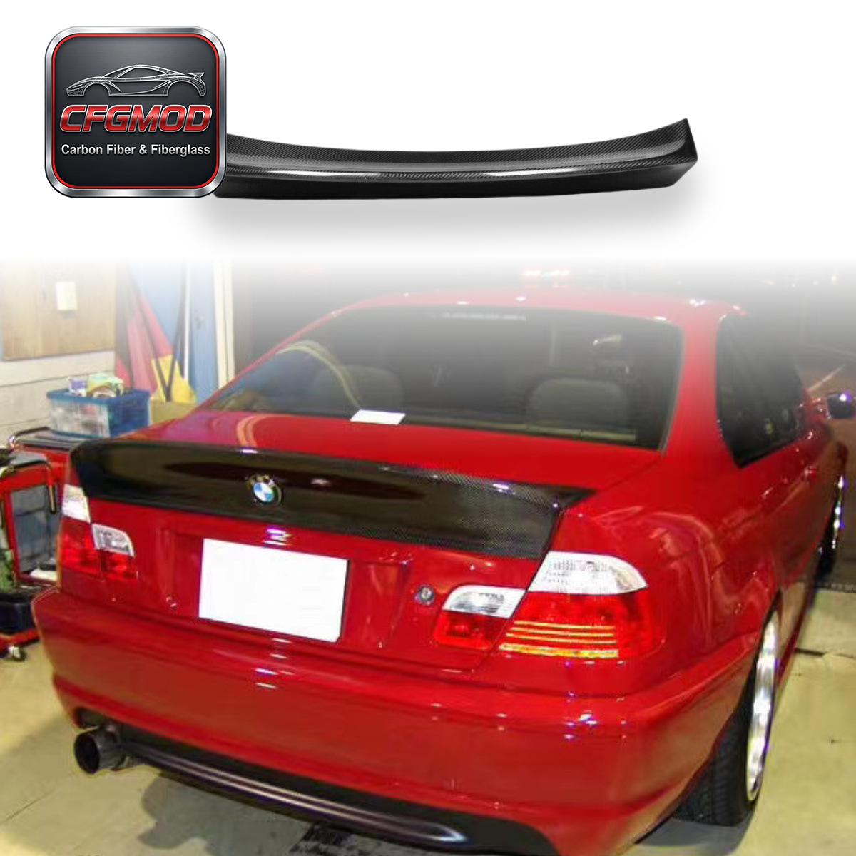 1997-2006 BMW E46 M3 CSL Style Carbon Fiber Trunk Lip Spoiler — 1