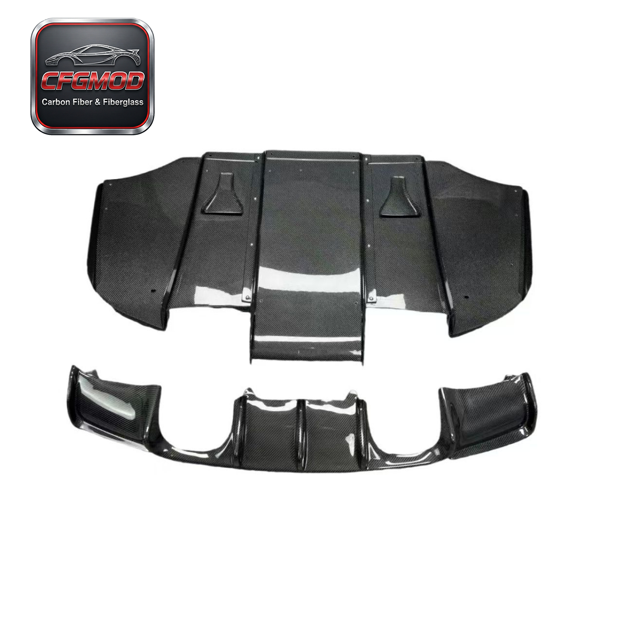 2005-2013 BMW M3 E92 E93 V Style Carbon Fiber Rear Lip Diffuser Undertray — 9