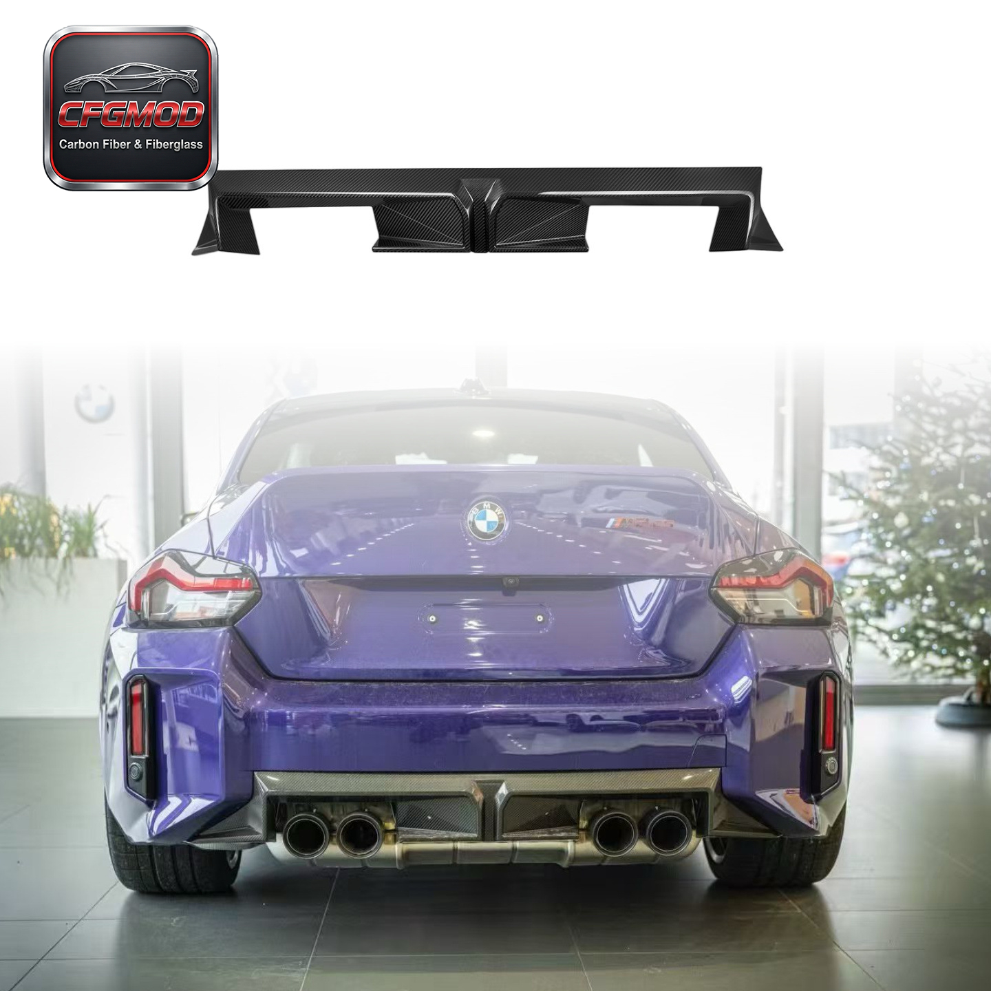2020+ BMW M2 G87 CS Style Dry Carbon Fiber Rear Lip Diffuser — 1