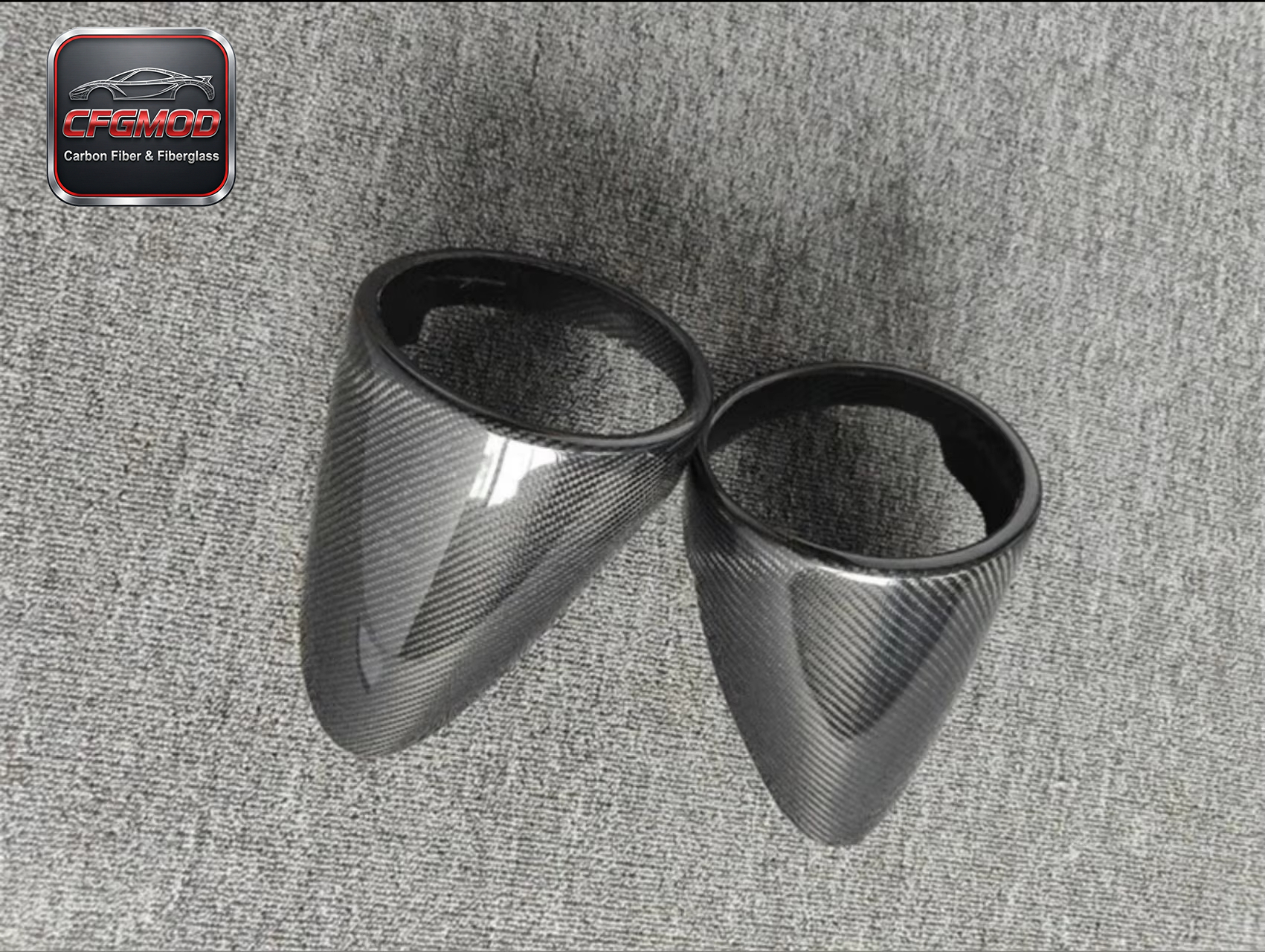 Dry Carbon Fiber V Style Rear Taillight Covers Trim for Ferrari 458 Italia Spider 2018+ — 5