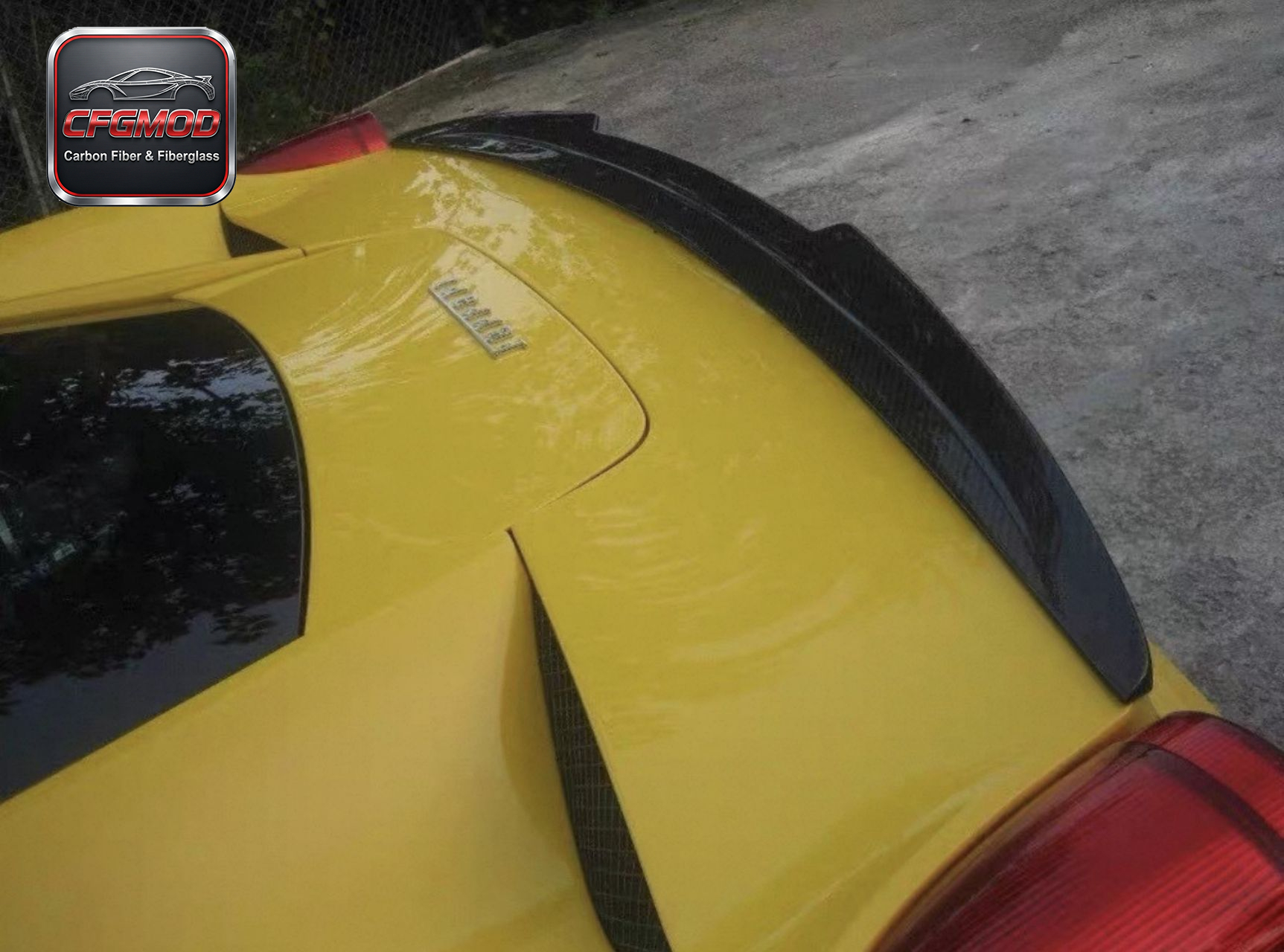 For Ferrari 458 Coupe DMC Style Carbon Fiber Blade Rear Lip Spoiler Trunk Wing — 2