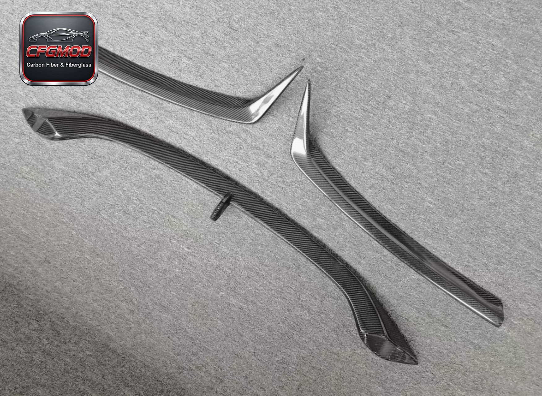 For Ferrari F12 Berlinetta 2012-2017 Carbon Fiber 3 Piece Front Lip Splitter Front Bumper Spoiler — 5