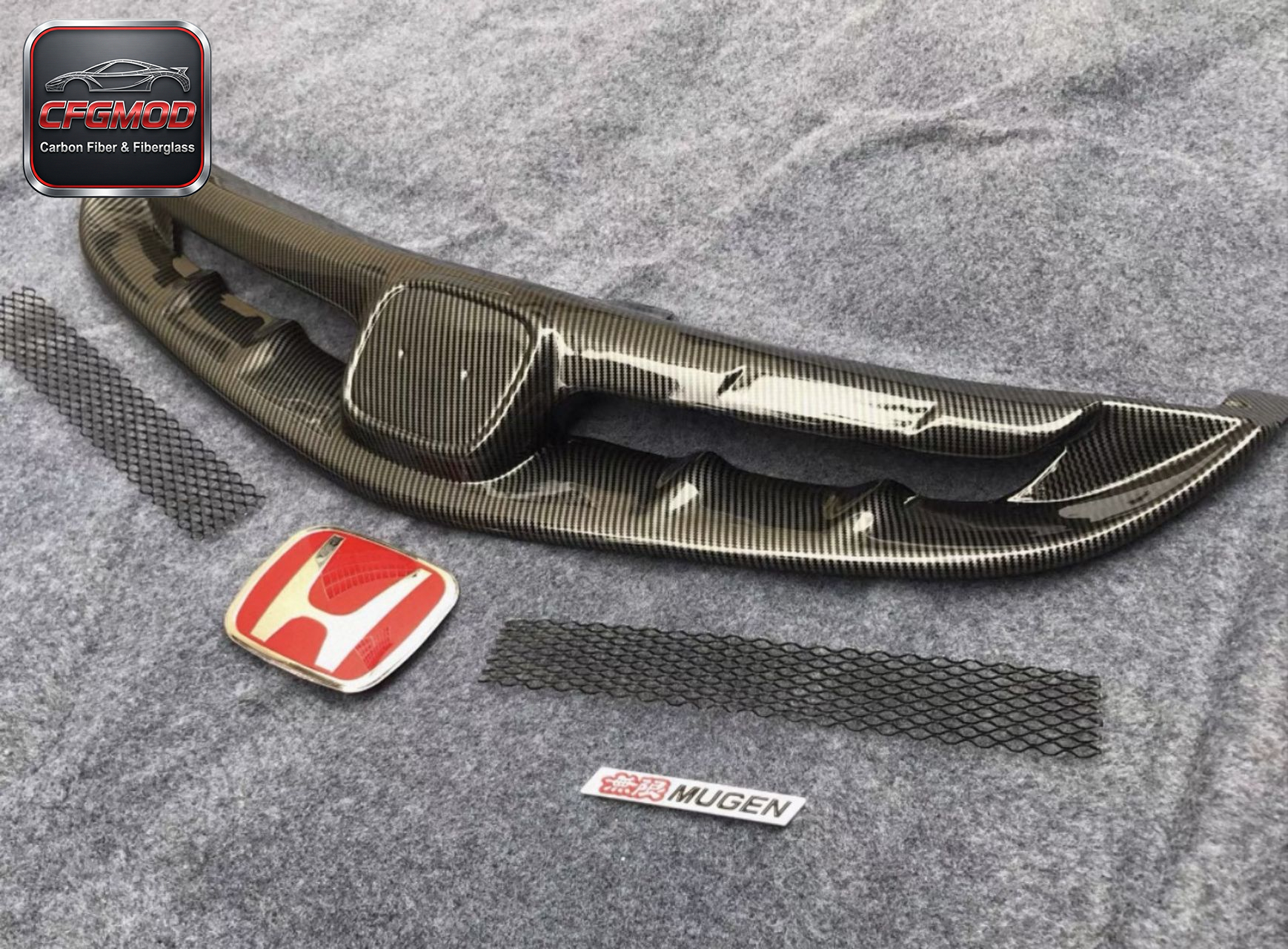 Type-R Style Carbon Fiber Front Grille for Honda Civic FD2 2005-2012 Radiator Mesh Grill Tuning Parts — 8