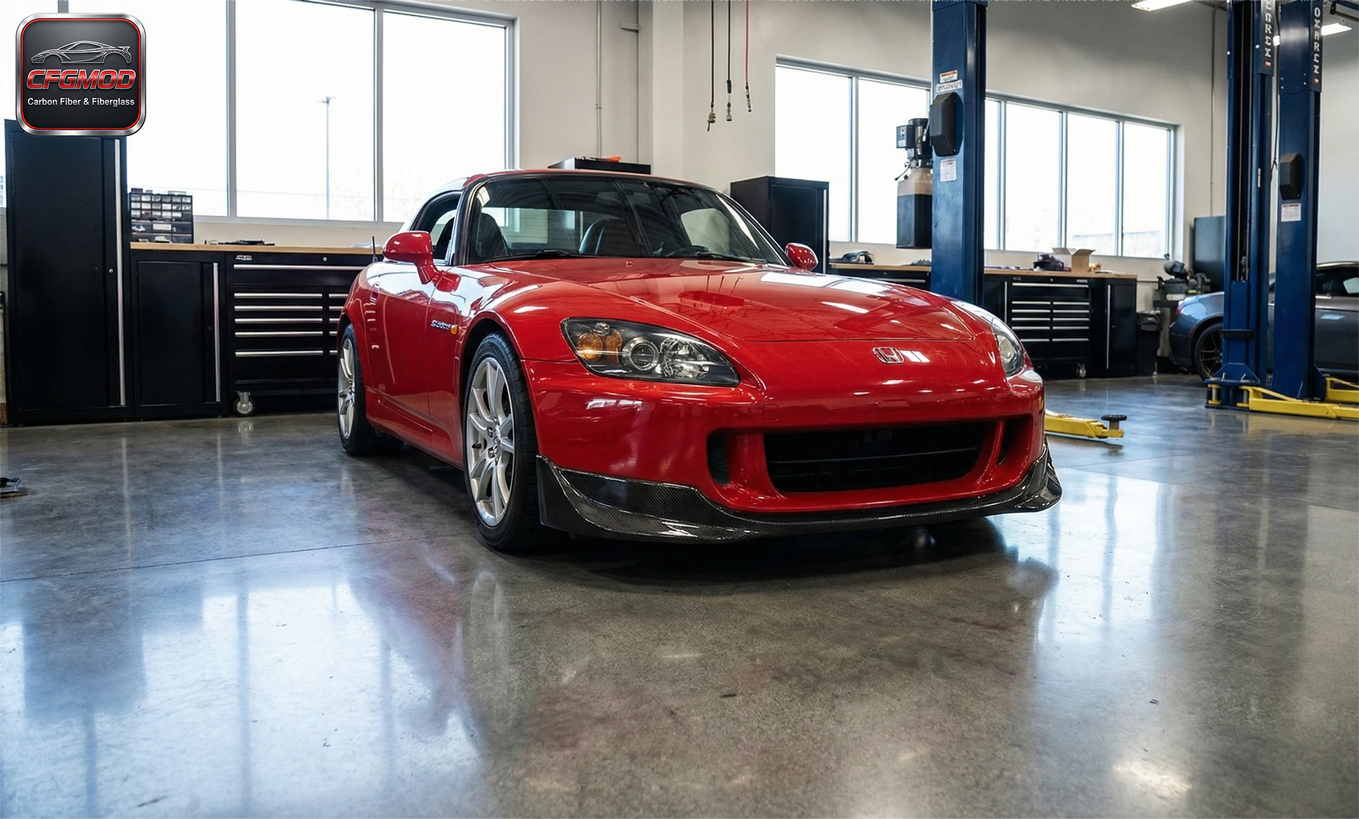 Sports 2000-2003 S2000 AP2 Type-R Front Bumper Lip Spoiler Carbon Fiber with Easy Installation for for — 6