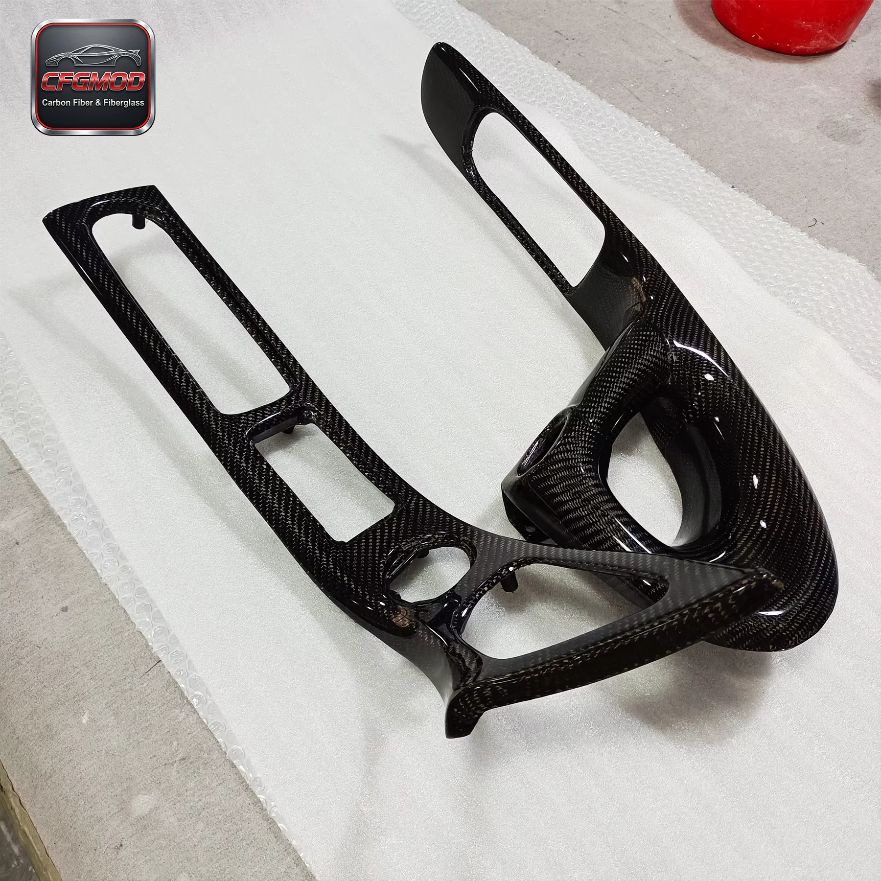 2000-2002 RX7 FD3S RHD Inner Door Handle Replacement Interior Kits Left and Right Sides Carbon Fiber Black Polished — 2