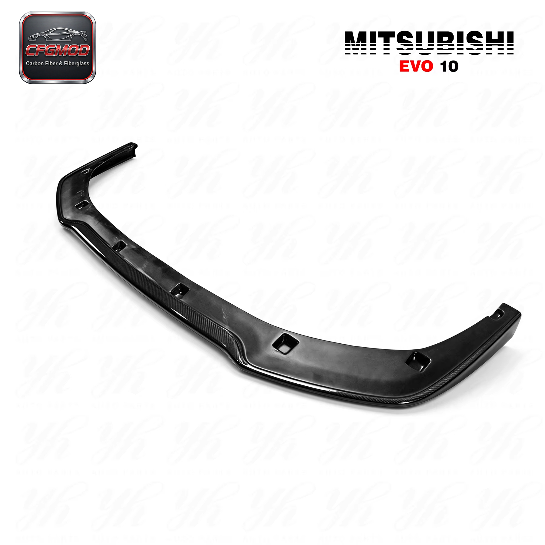 New Polished Carbon Fiber Front Lip for EVO 10 Ralliart — 4