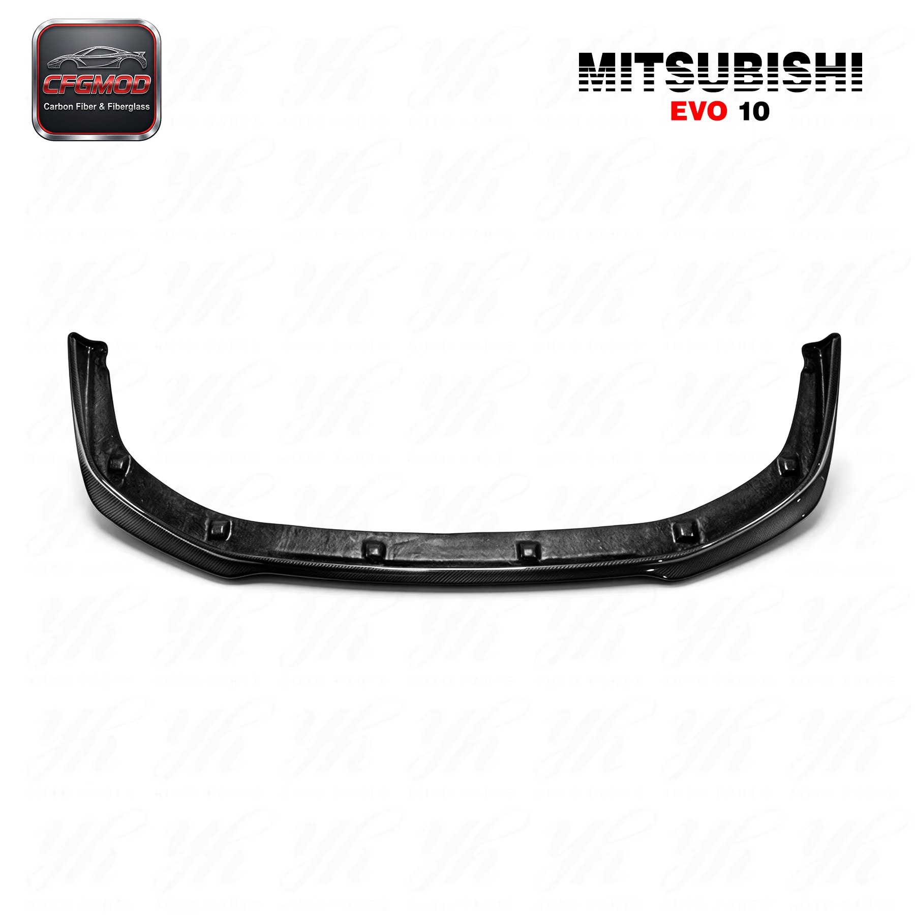New Polished Carbon Fiber Front Lip for EVO 10 Ralliart — 5