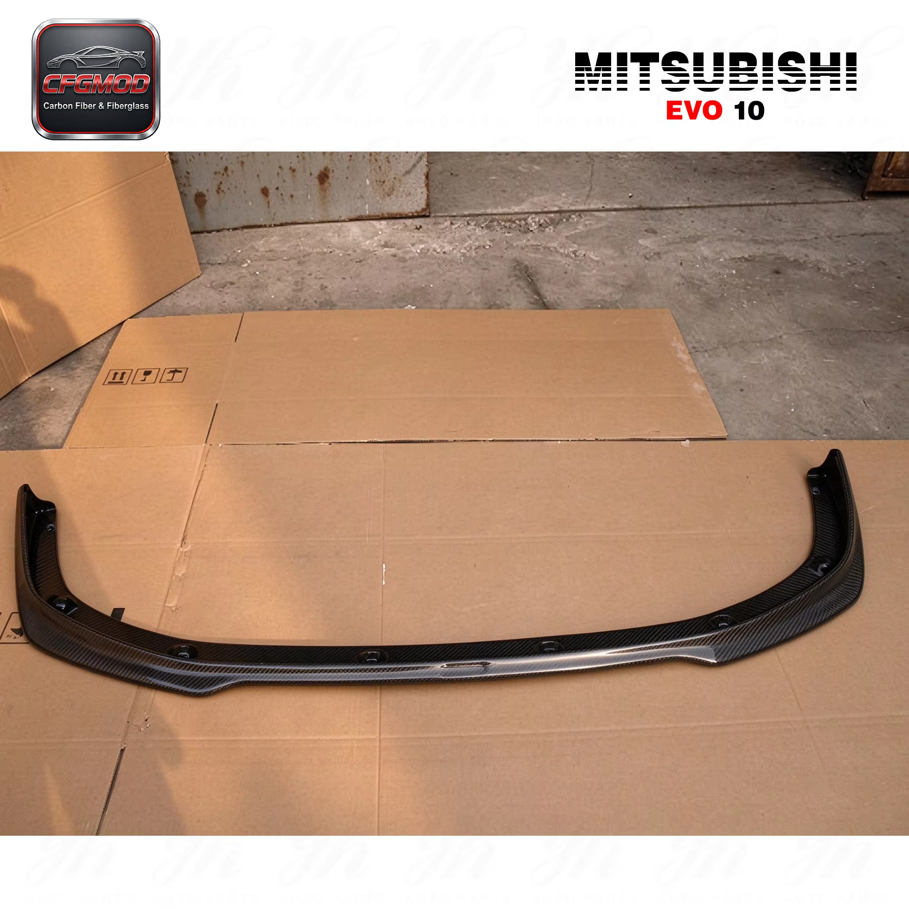 New Polished Carbon Fiber Front Lip for EVO 10 Ralliart — 7