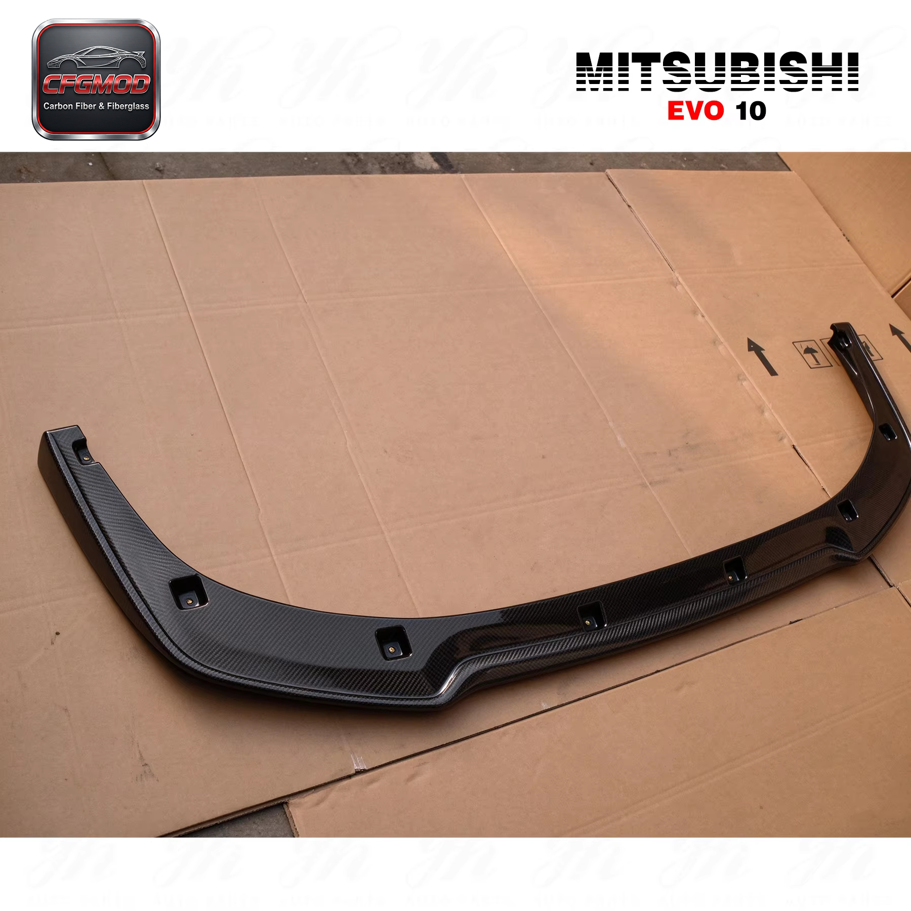 New Polished Carbon Fiber Front Lip for EVO 10 Ralliart — 10