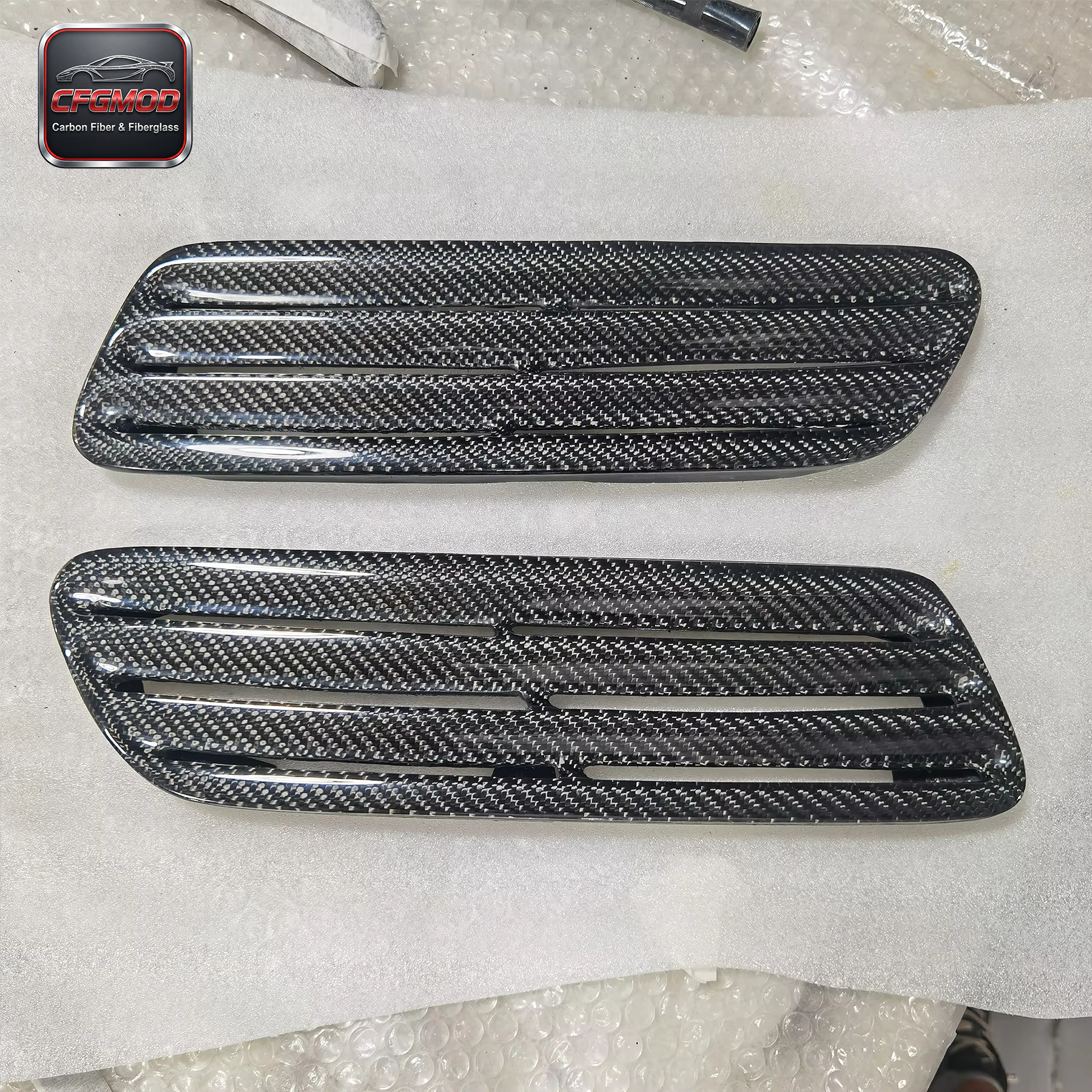 Carbon Fiber EVO X EVOLUTION 10 OEM STYLE HOOD VENTS (pair) CF — 6