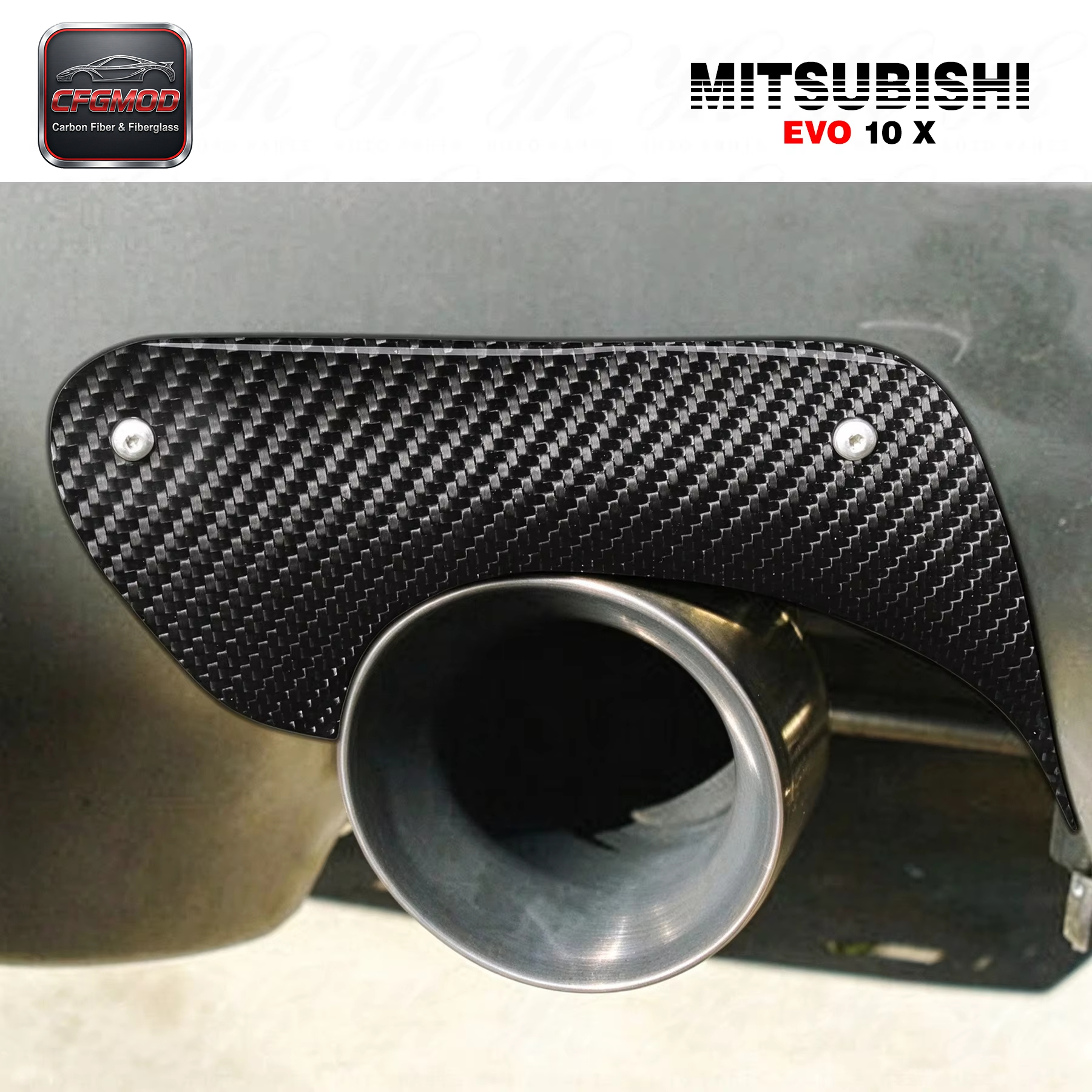 Auto Bodykit CF Carbon Fiber Rear Bumper Exhaust Heatshield for 08-12 Lancer Evolution X EVO 10 — 1