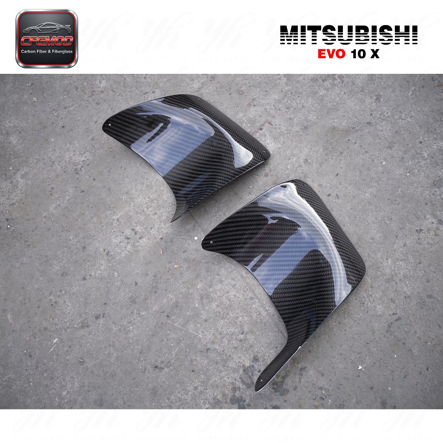 Auto Bodykit CF Carbon Fiber Rear Bumper Exhaust Heatshield for 08-12 Lancer Evolution X EVO 10 — 9