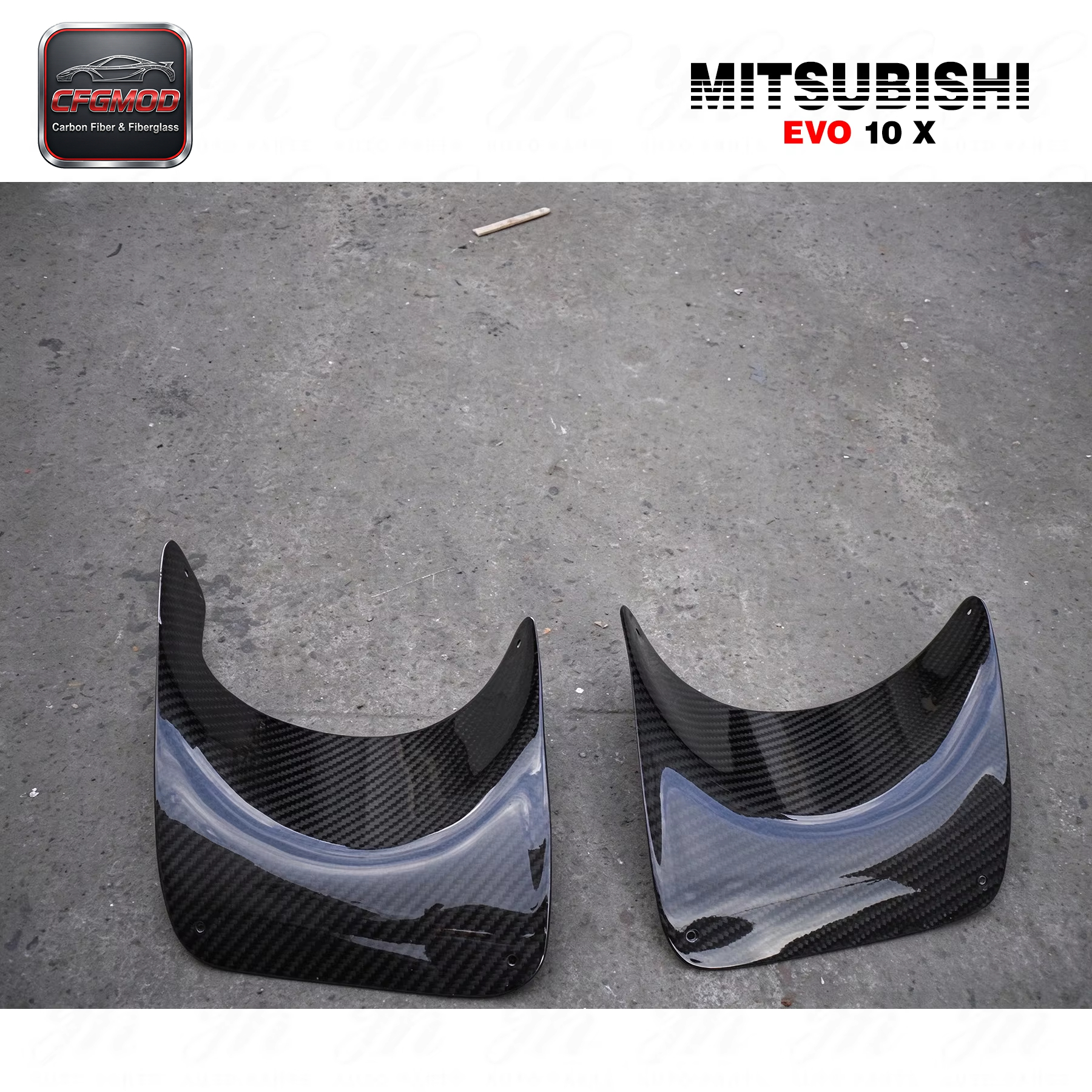 Auto Bodykit CF Carbon Fiber Rear Bumper Exhaust Heatshield for 08-12 Lancer Evolution X EVO 10 — 10