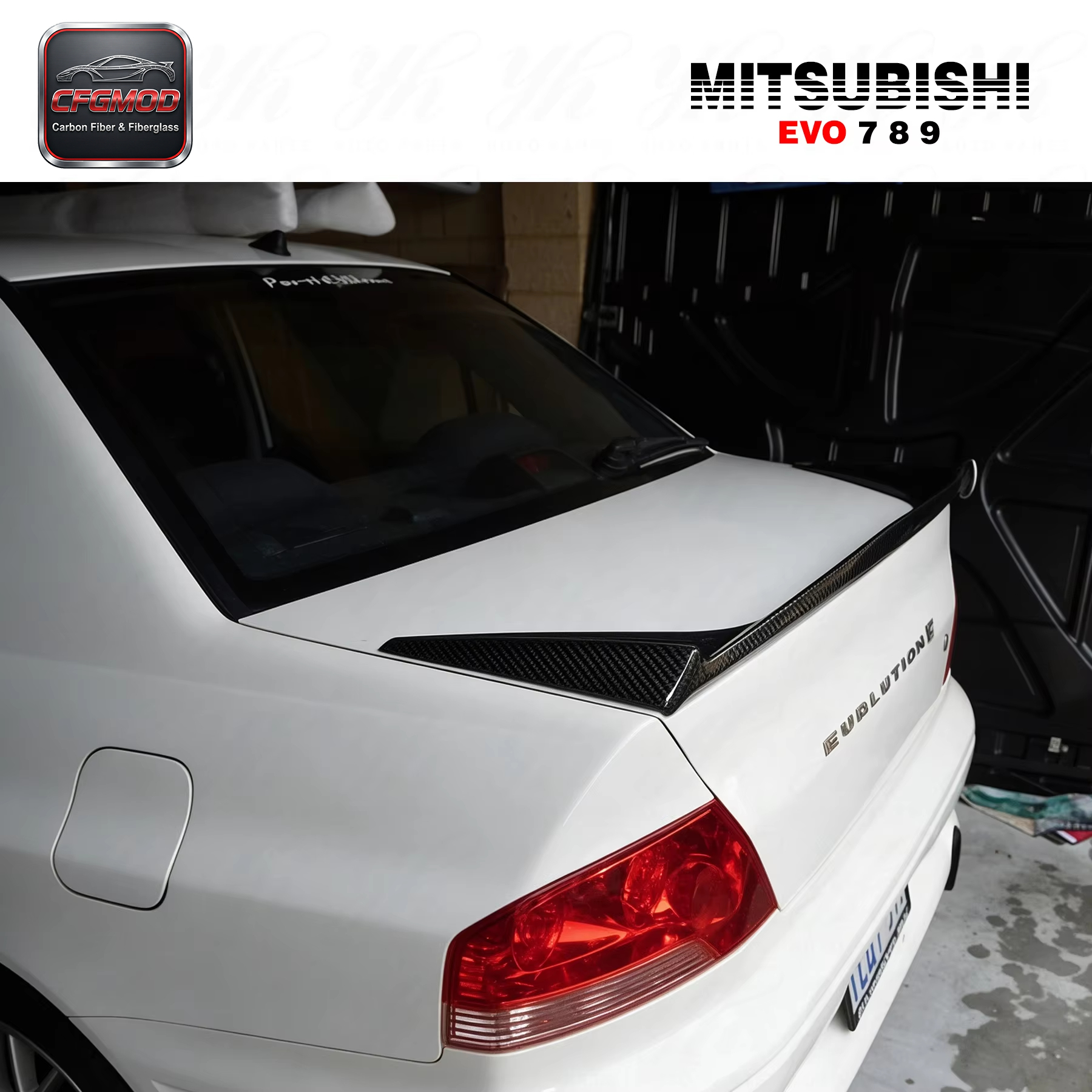 For 2001-2007 Evolution 7 8 9 EVO 7 8 9 Rear Wing (Original Spoiler Needs to Be Removed) CF — 6