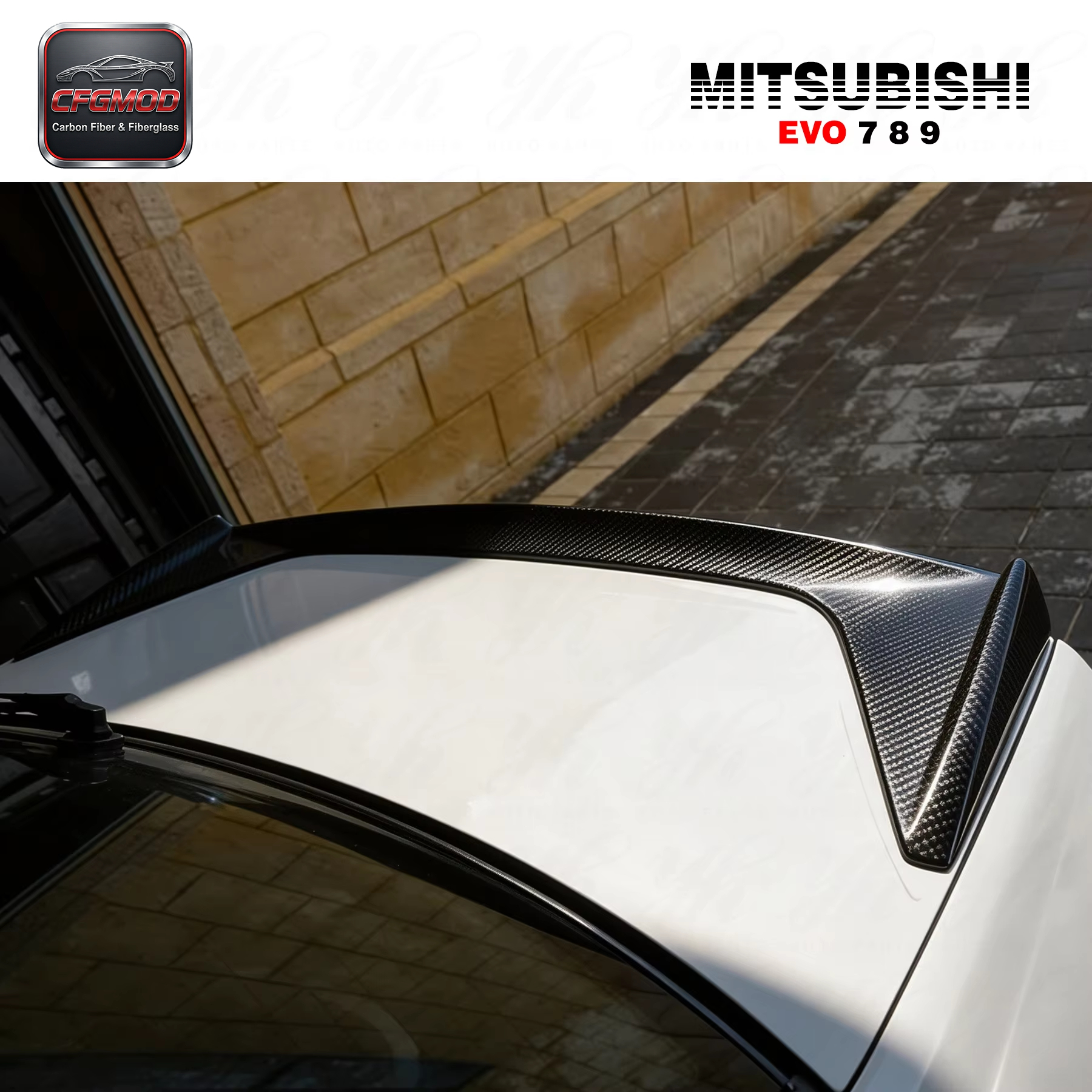 For 2001-2007 Evolution 7 8 9 EVO 7 8 9 Rear Wing (Original Spoiler Needs to Be Removed) CF — 7