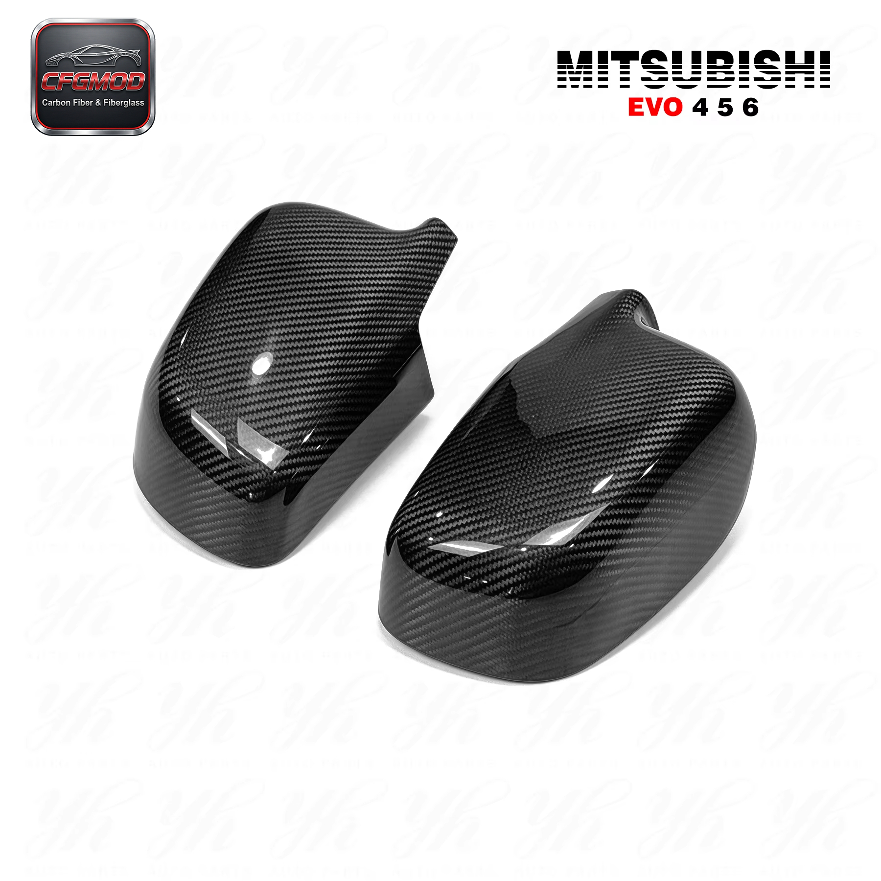 Auto Accessories Bodykit for CF Evolution EVO 4 5 6 Mirror Cover Replacement Frame Carbon Fiber — 5