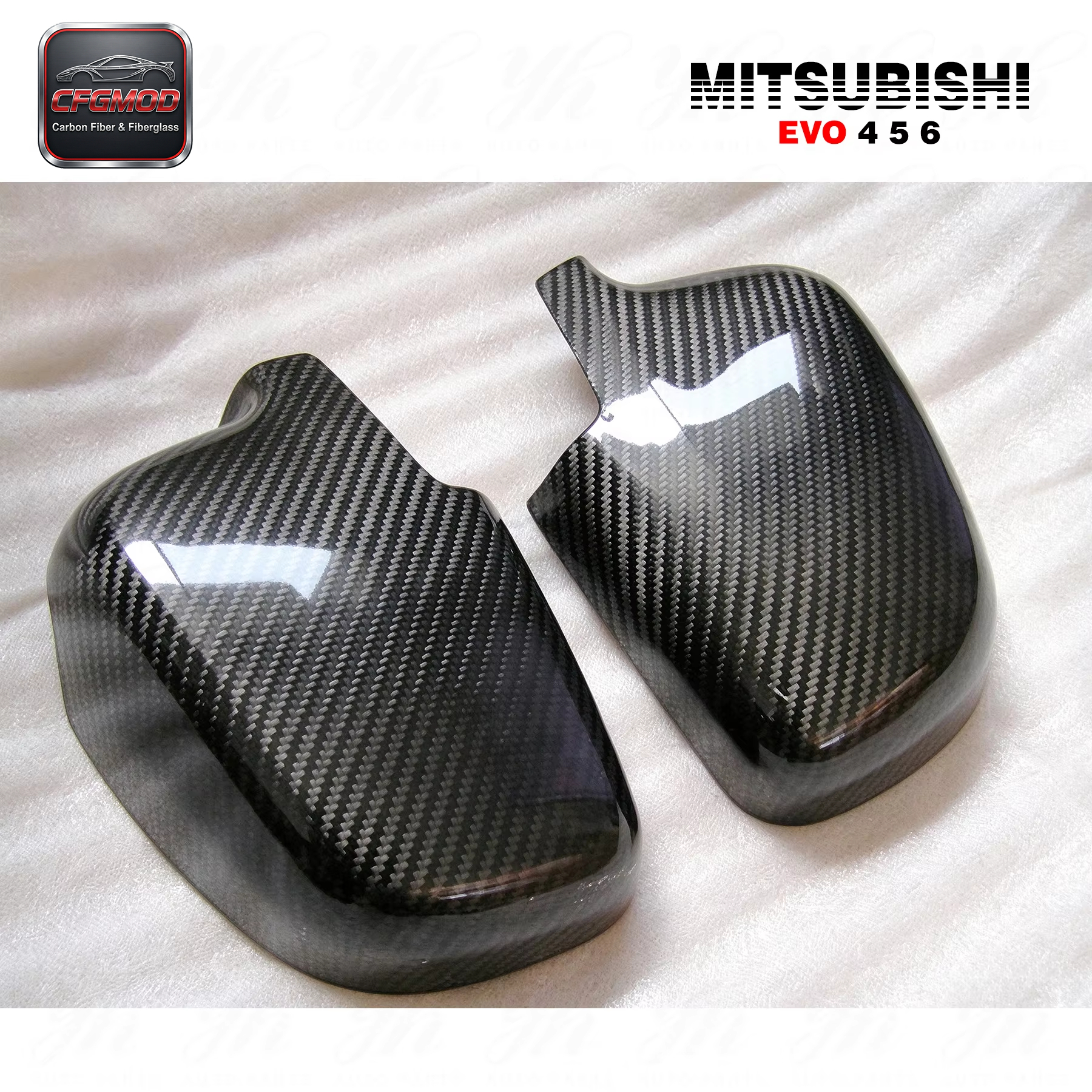 Auto Accessories Bodykit for CF Evolution EVO 4 5 6 Mirror Cover Replacement Frame Carbon Fiber — 9