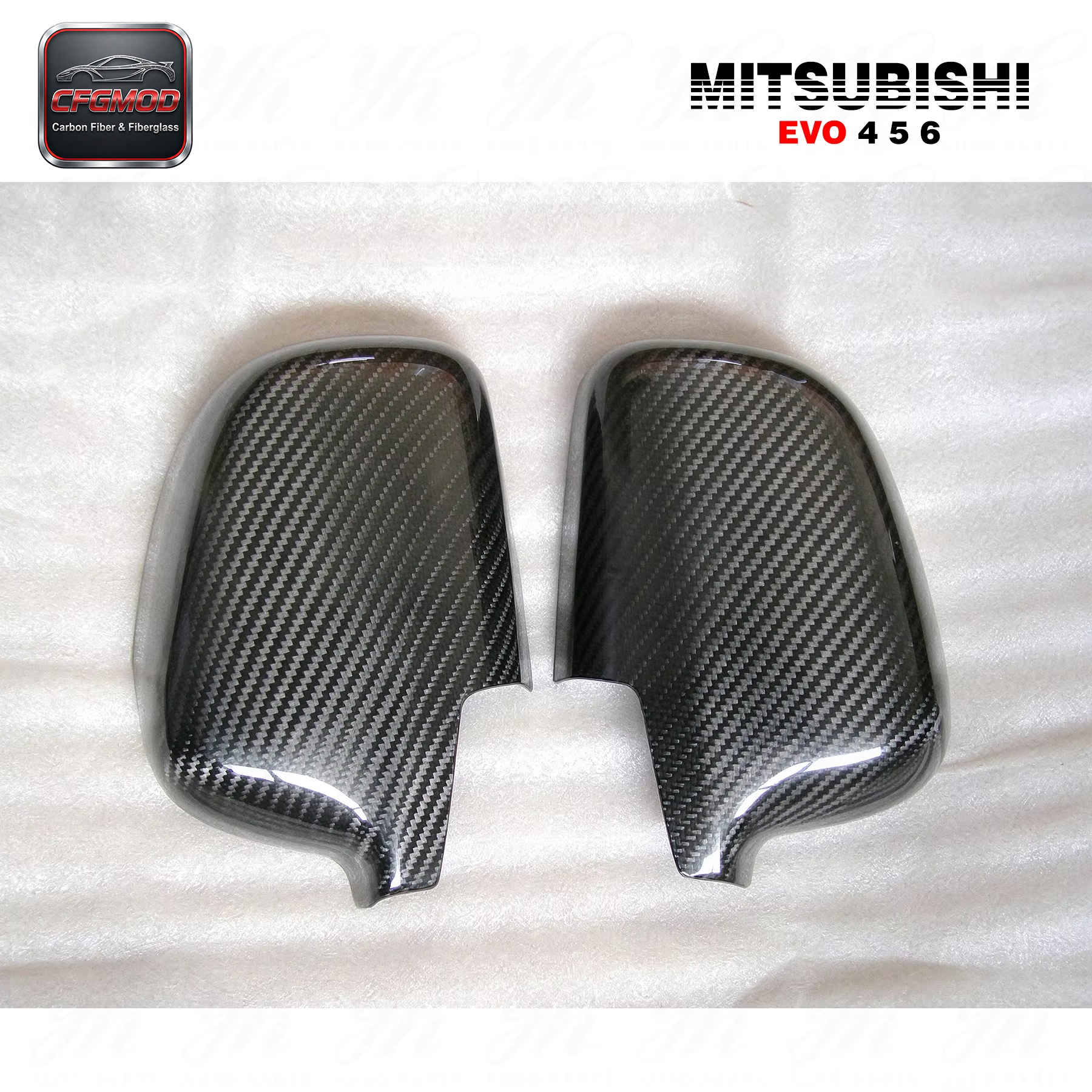 Auto Accessories Bodykit for CF Evolution EVO 4 5 6 Mirror Cover Replacement Frame Carbon Fiber — 10