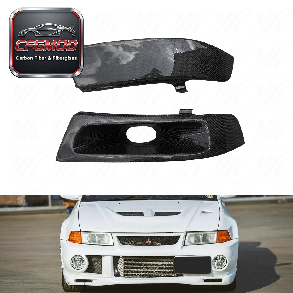 1990-1991 Lancer Evolution EVO 5 6 Headlight Air Intake Replacement Carbon Fiber — 1