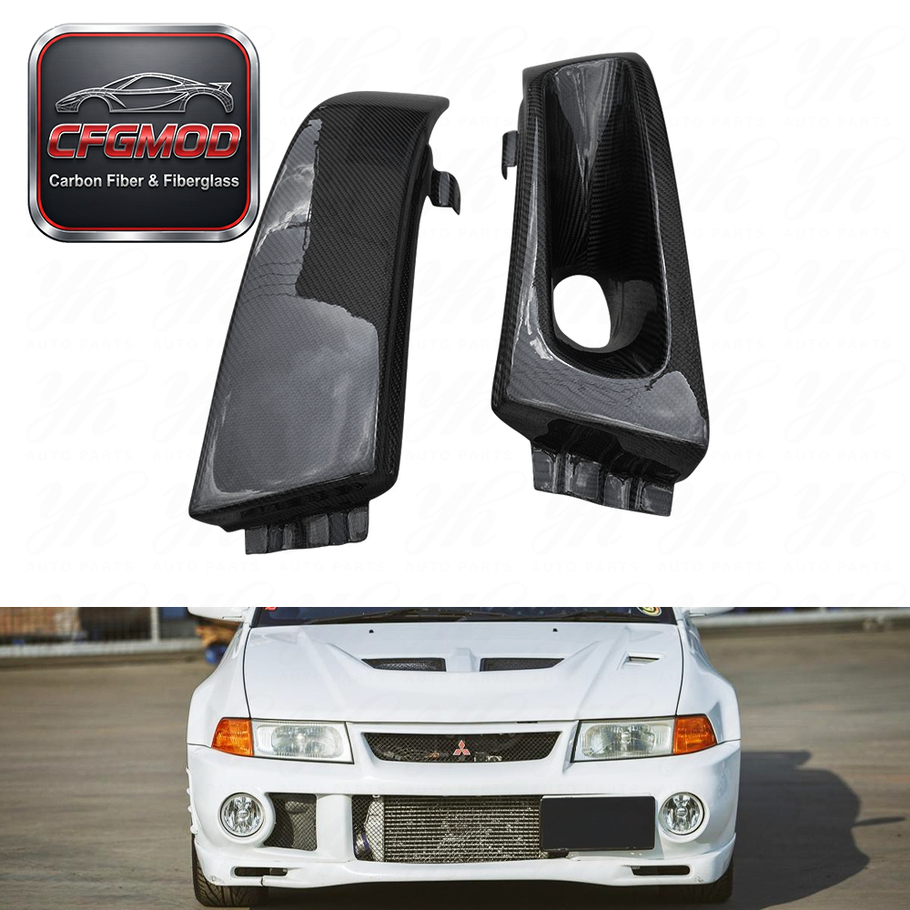 1990-1991 Lancer Evolution EVO 5 6 Headlight Air Intake Replacement Carbon Fiber — 3