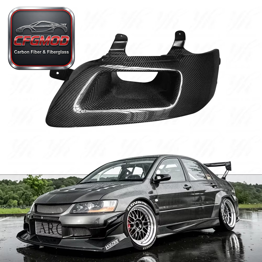 FOR 2001-2002 Evolution EVO 7-8-9 Carbon Fiber Headlight Air Intake Replacement LHS — 4