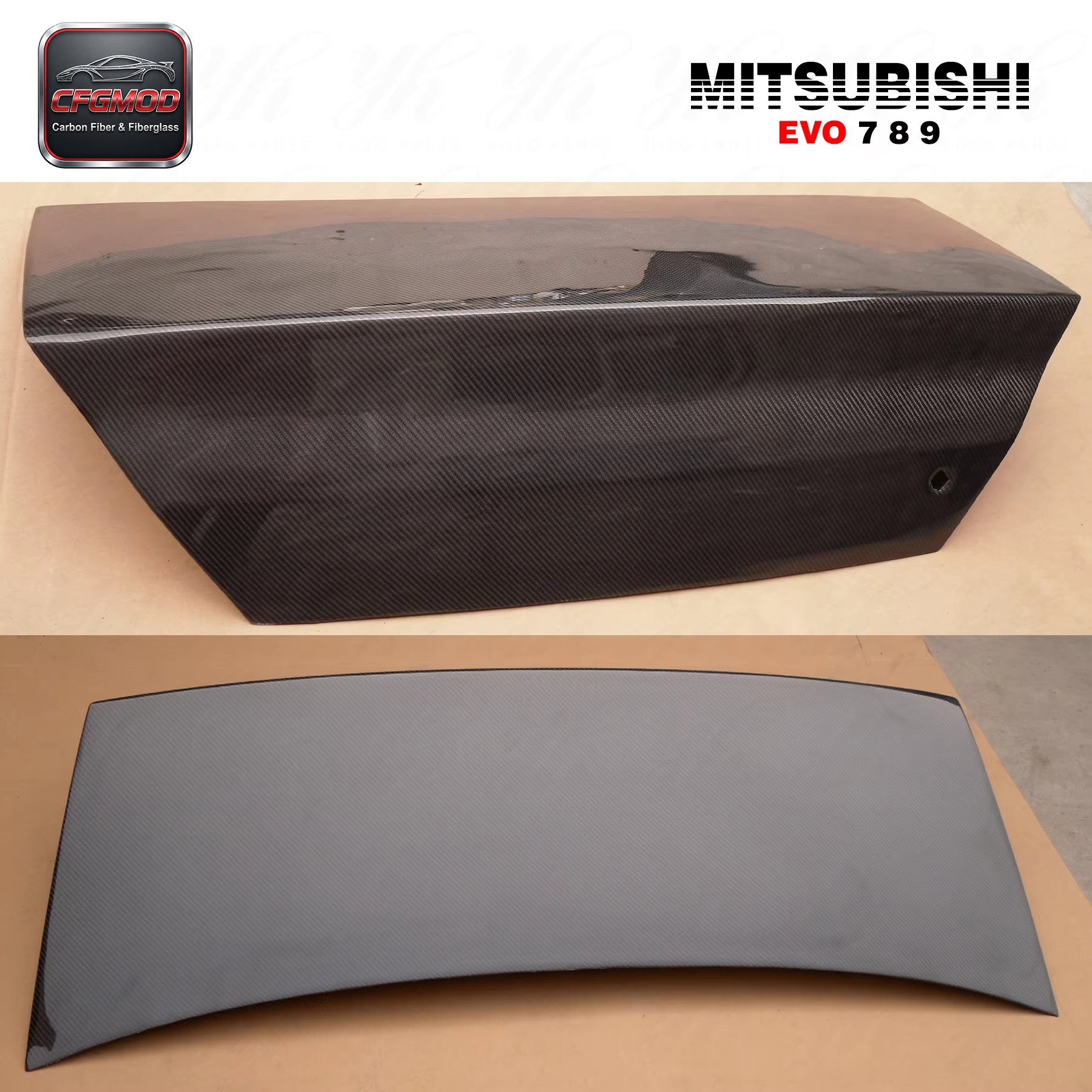 Carbon Fiber CF Rear Trunk Bootlid for EVO 7 8 9 OEM Style — 9