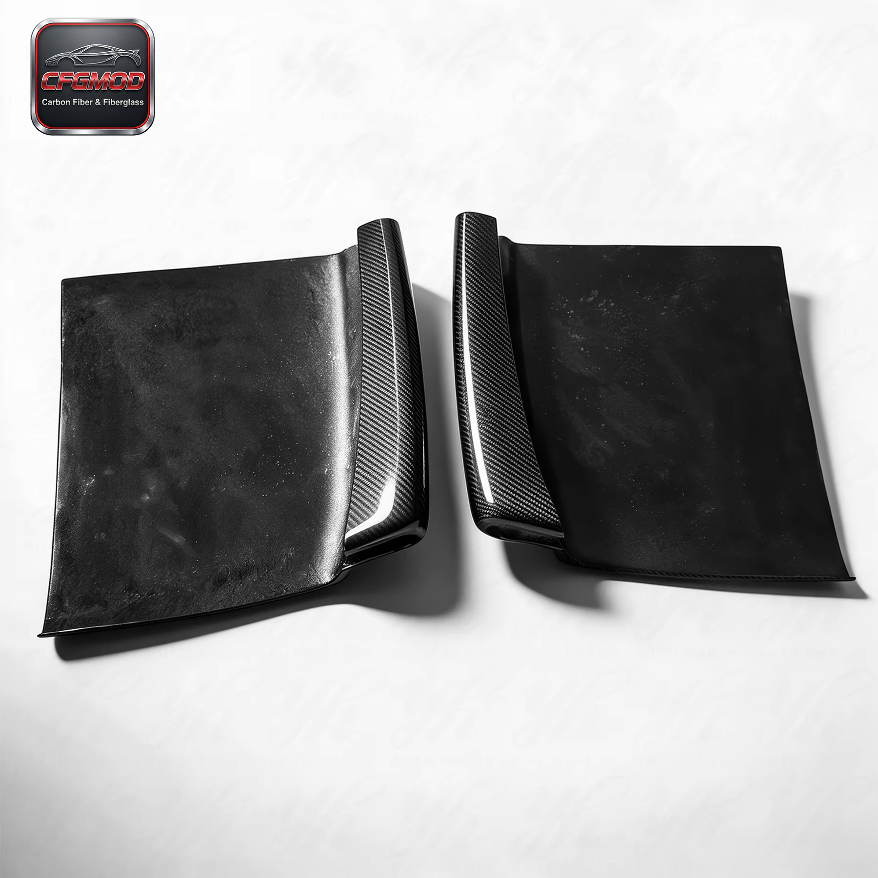 For CF Universal Rear Bumper Side Diffuser (Fit All Models for EVO & Subaru) Carbon Fiber — 2