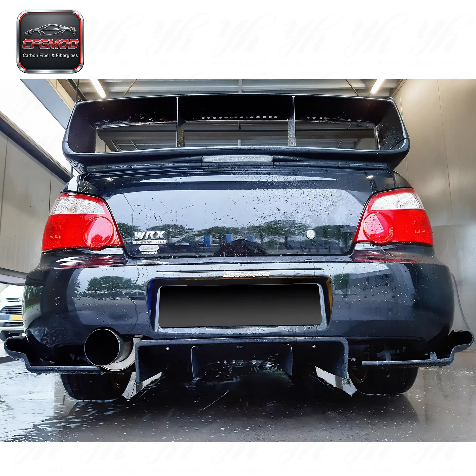 For CF Universal Rear Bumper Side Diffuser (Fit All Models for EVO & Subaru) Carbon Fiber — 10