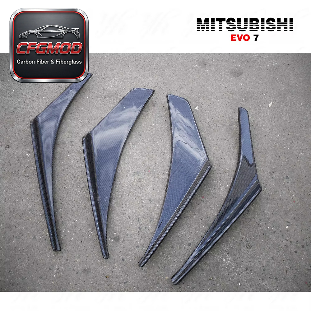 Carbon Fiber OEM Front Bumper 4pcs Splitter Front Bumper Canardsfor Evolution Evo 7 CF — 6