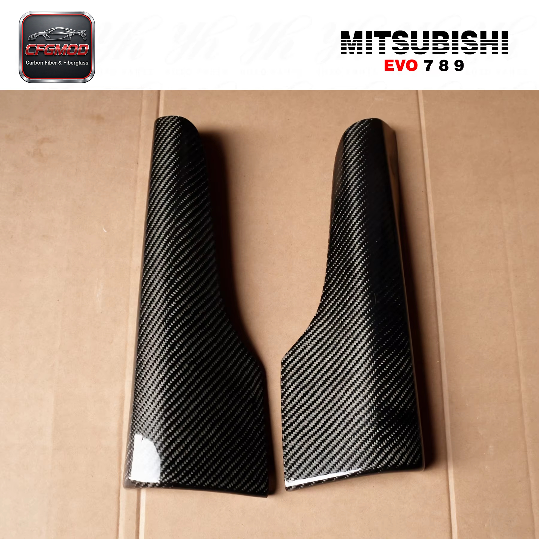Auto Accessories Bodykit Carbon Fiber CF Side Skirt Addon Spat Extension Corner for 2001-2007 Lancer Evolution EVO 7 8 9 — 7