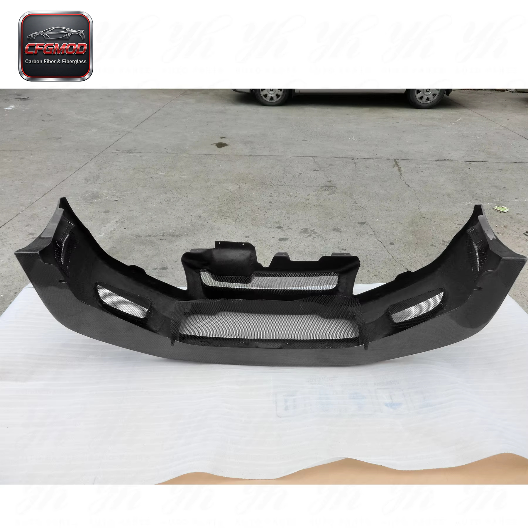 3K Twill Weave Glossy Carbon Fiber C-West Style Rear Bumper Body Kit for Mitsubishi Lancer Evolution EVO 7 VII Tuning Parts — 5