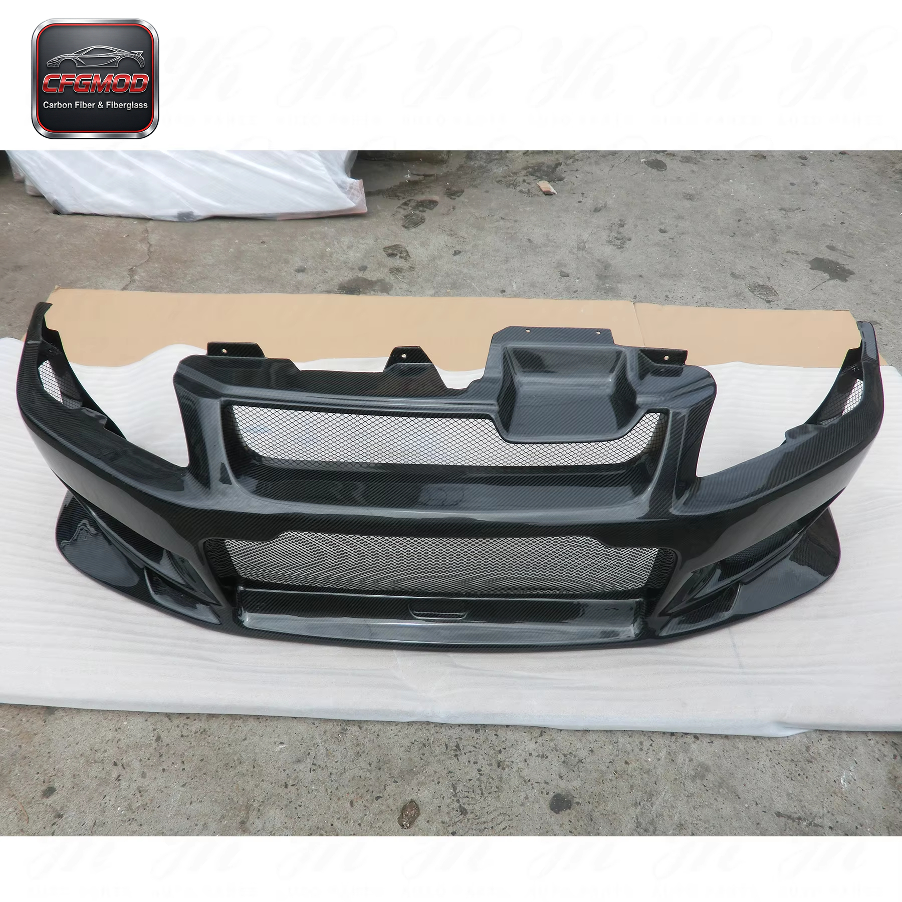 3K Twill Weave Glossy Carbon Fiber C-West Style Rear Bumper Body Kit for Mitsubishi Lancer Evolution EVO 7 VII Tuning Parts — 6