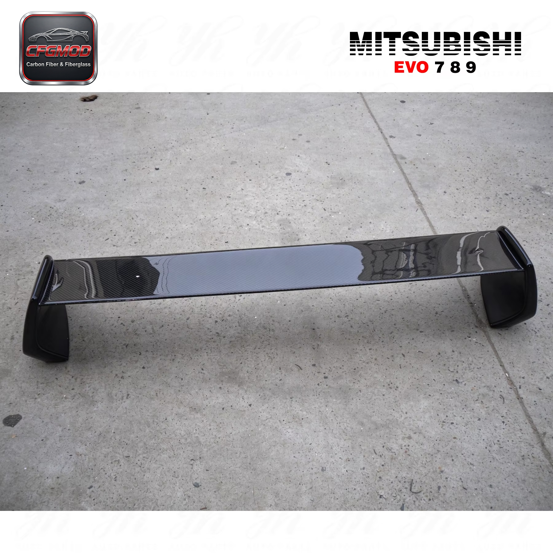 Carbon Fiber FQ Type Rear Spoiler with FRP Legs Single Deck High Glossy Finish for 2001-2007 Mitsubishi Lancer Evolution 7-9 — 5