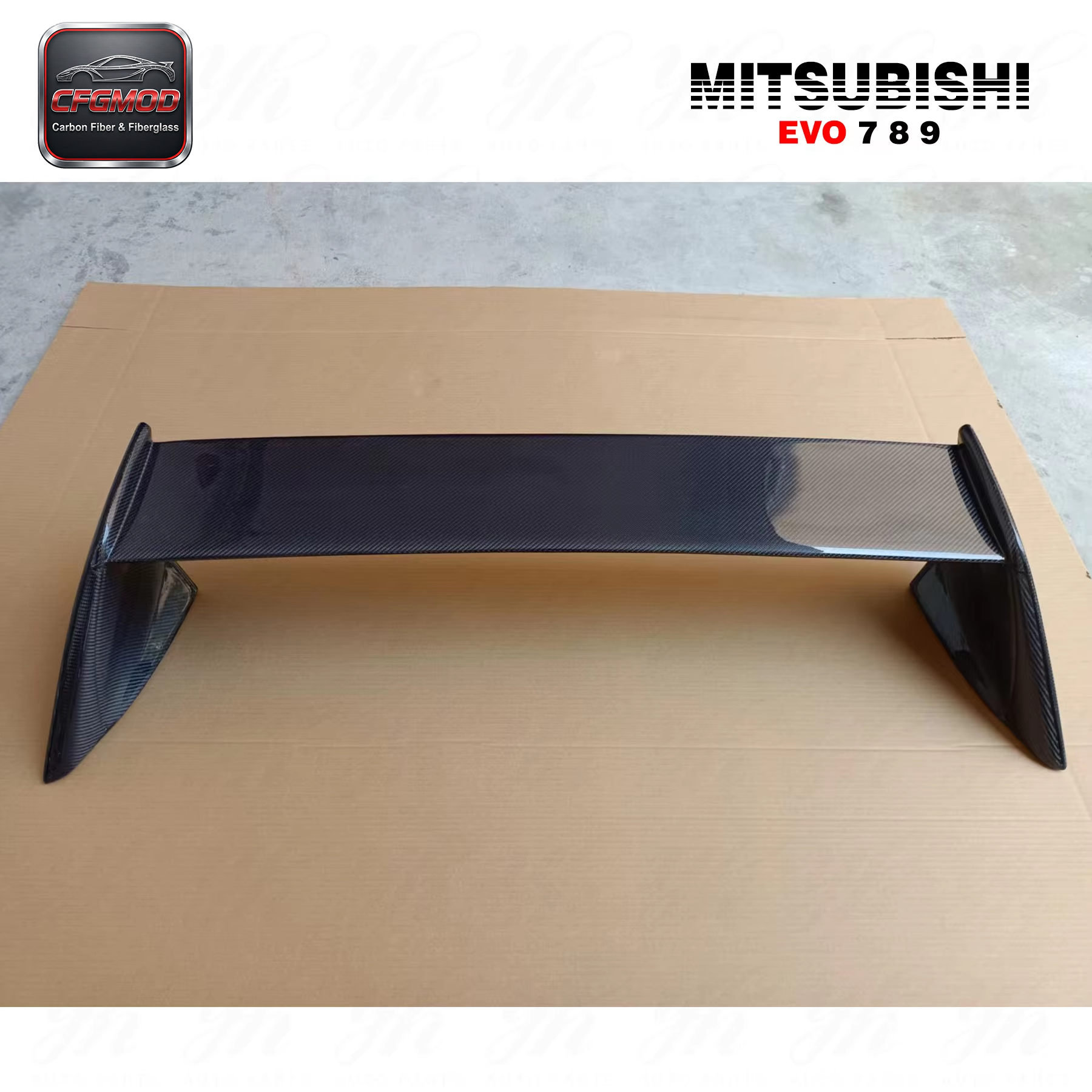 Carbon Fiber FQ Type Rear Spoiler with FRP Legs Single Deck High Glossy Finish for 2001-2007 Mitsubishi Lancer Evolution 7-9 — 6