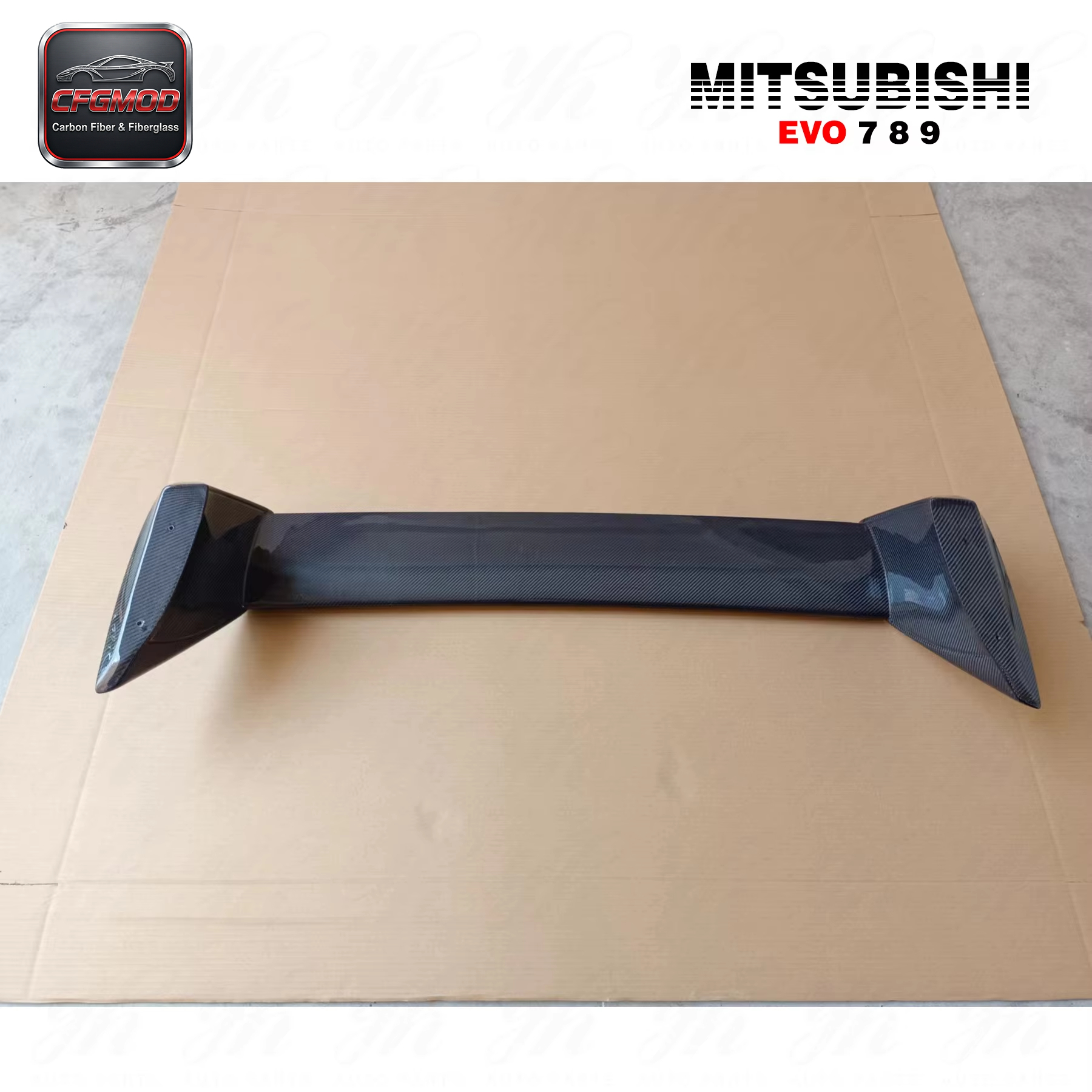 Carbon Fiber FQ Type Rear Spoiler with FRP Legs Single Deck High Glossy Finish for 2001-2007 Mitsubishi Lancer Evolution 7-9 — 8