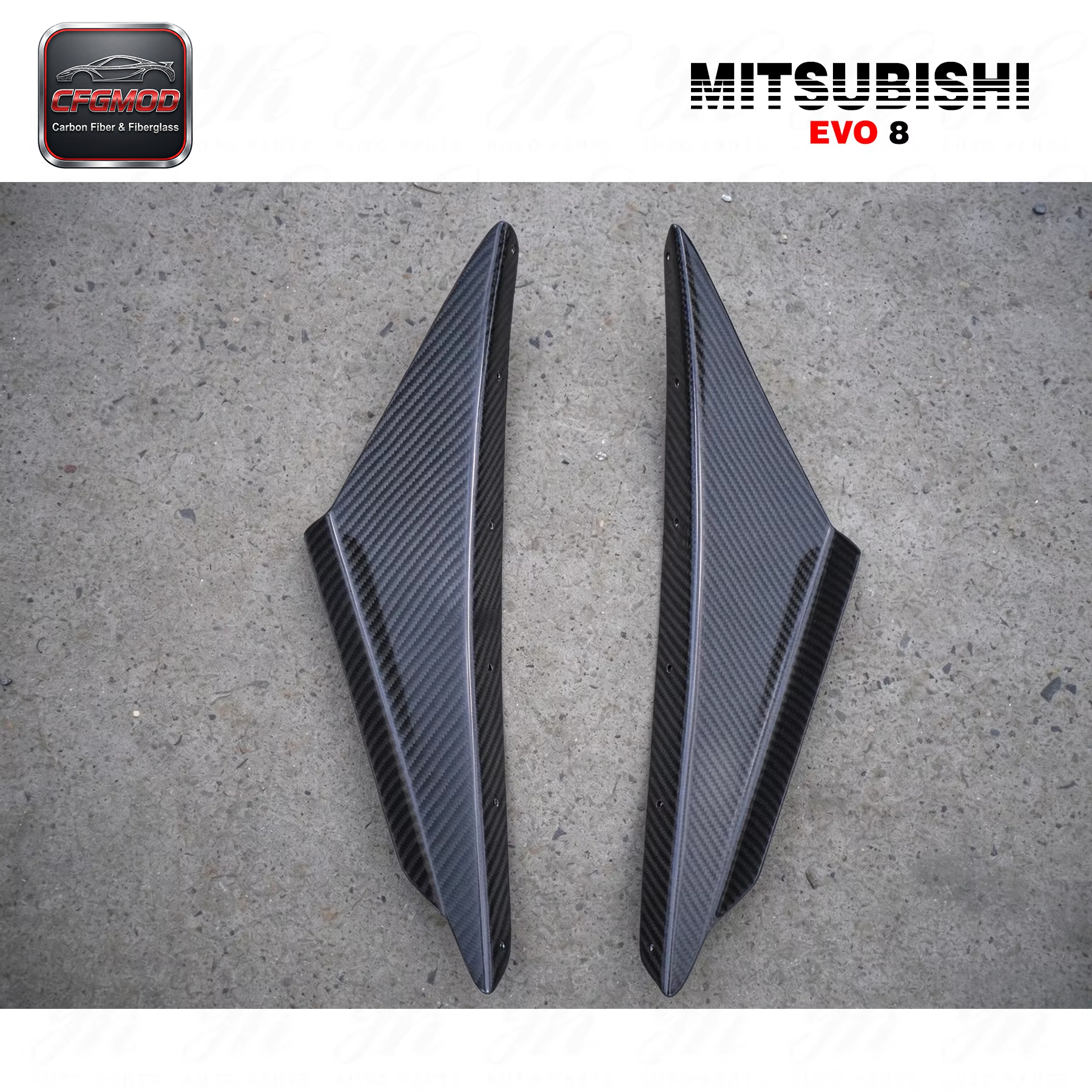 Carbon Fiber OEM Front Bumper 2pcs Splitter Canard for Evolution Evo 8 CF — 8