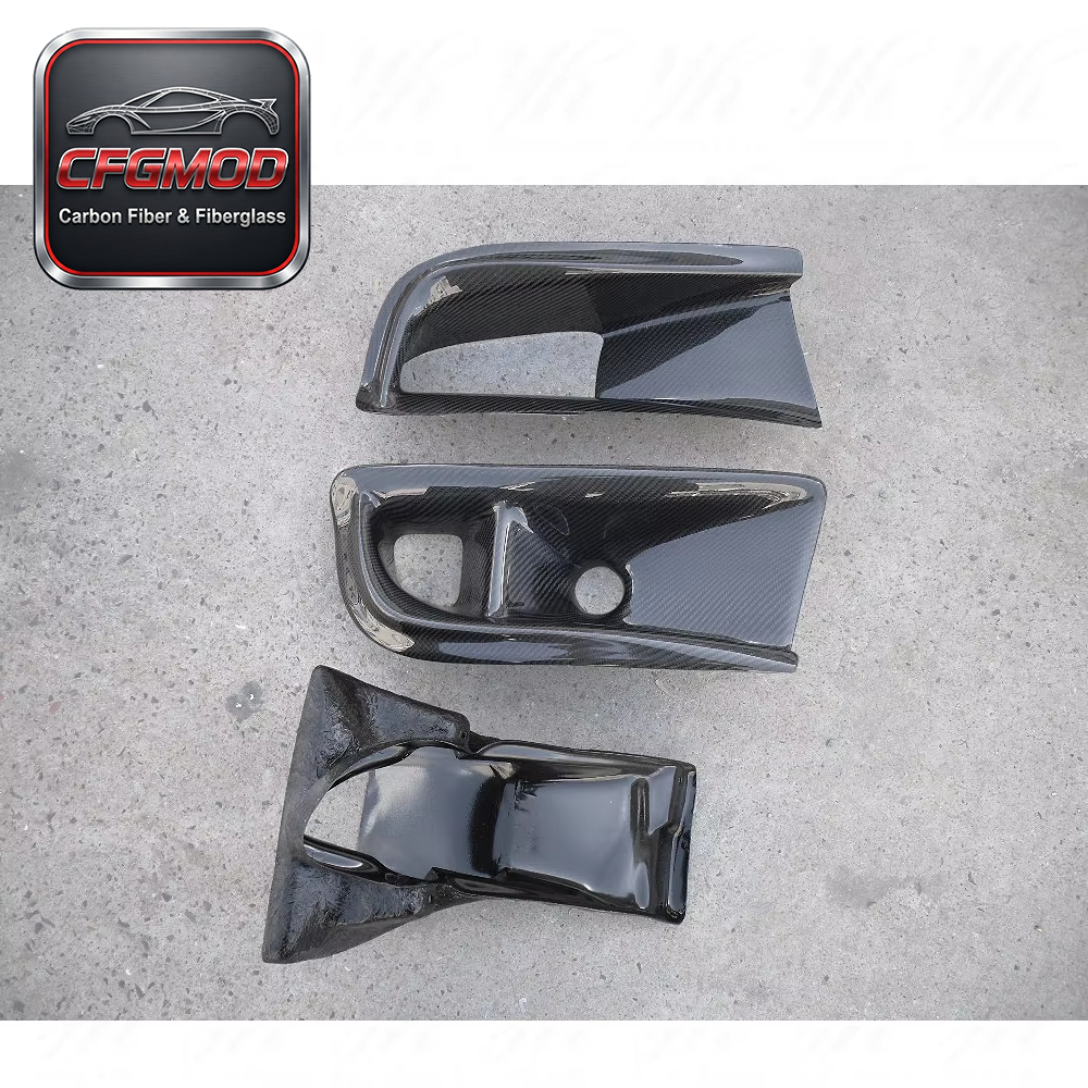 VS Style Carbon Fiber Front Bumper Air Duct Oil Cooler Guide 3Pcs Set for Mitsubishi Lancer Evolution EVO 8 CT9A — 4
