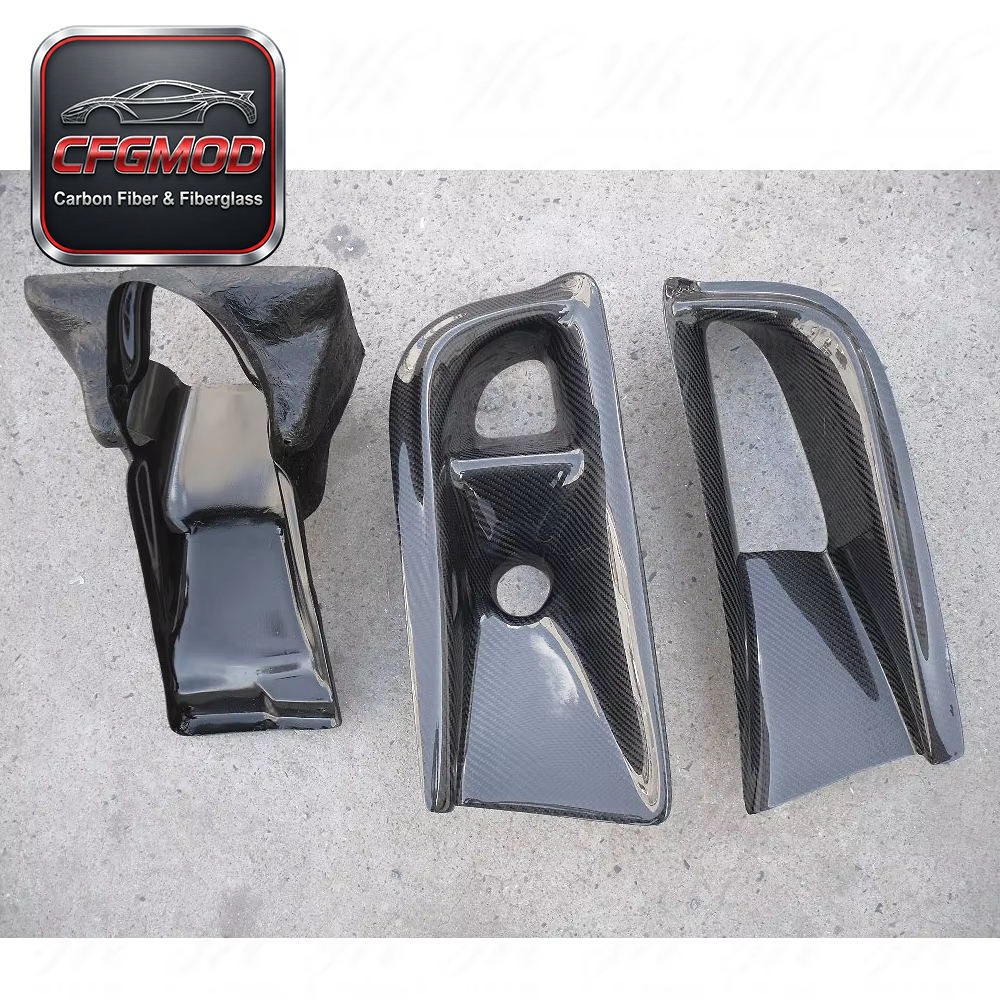 VS Style Carbon Fiber Front Bumper Air Duct Oil Cooler Guide 3Pcs Set for Mitsubishi Lancer Evolution EVO 8 CT9A — 5