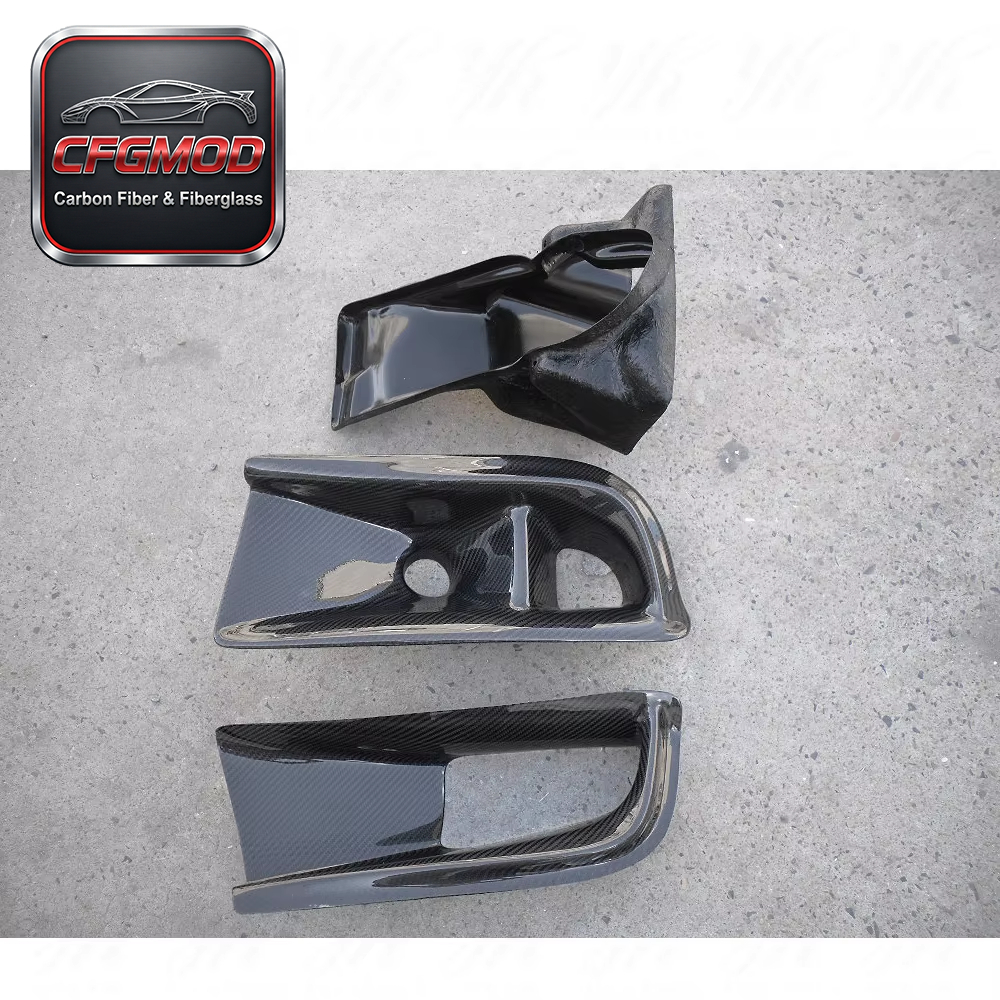VS Style Carbon Fiber Front Bumper Air Duct Oil Cooler Guide 3Pcs Set for Mitsubishi Lancer Evolution EVO 8 CT9A — 6