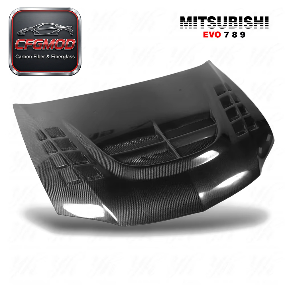 For 2003-2007 Evolution Evo 8 9 VTX Style Carbon Fiber Hood Bonnet — 1