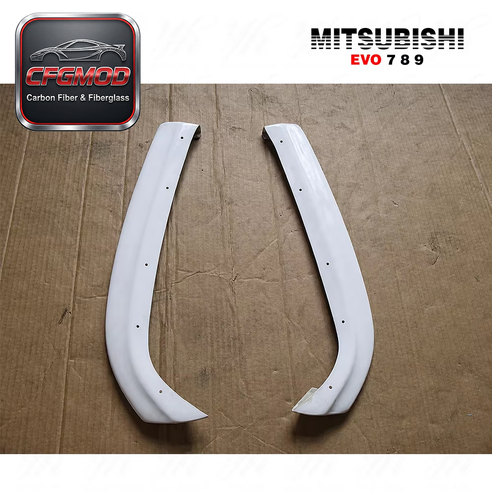 Black High Polished Gloss Finished 2001-2005 EVO 7 EVO 8 EVO 9 JDM Rear Bumper DAMD Extension Spats Carbon Fiber — 8