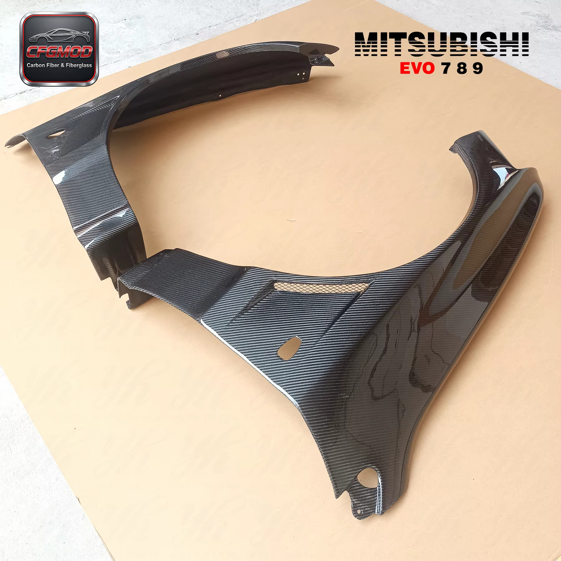 5PCS Voltex Style Carbon Fiber Rear Diffuser with Fitting Kits for Mitsubishi Lancer Evolution EVO 9 IX CT9A Bodykit — 6