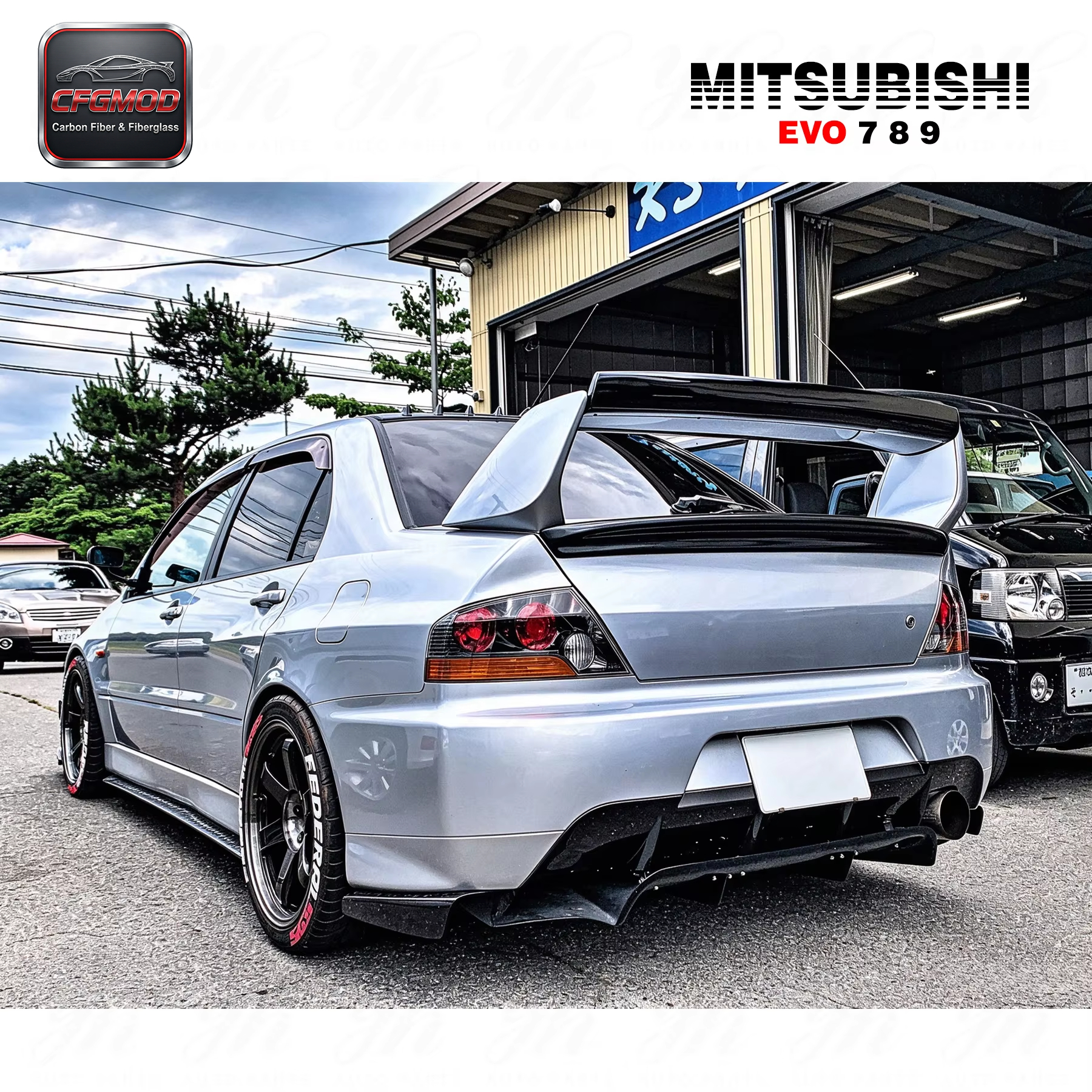 For 2001-2007 Lancer Evolution 7-9 EVO 7 8 9 Wind Deflector Window Visor Carbon Fiber — 4