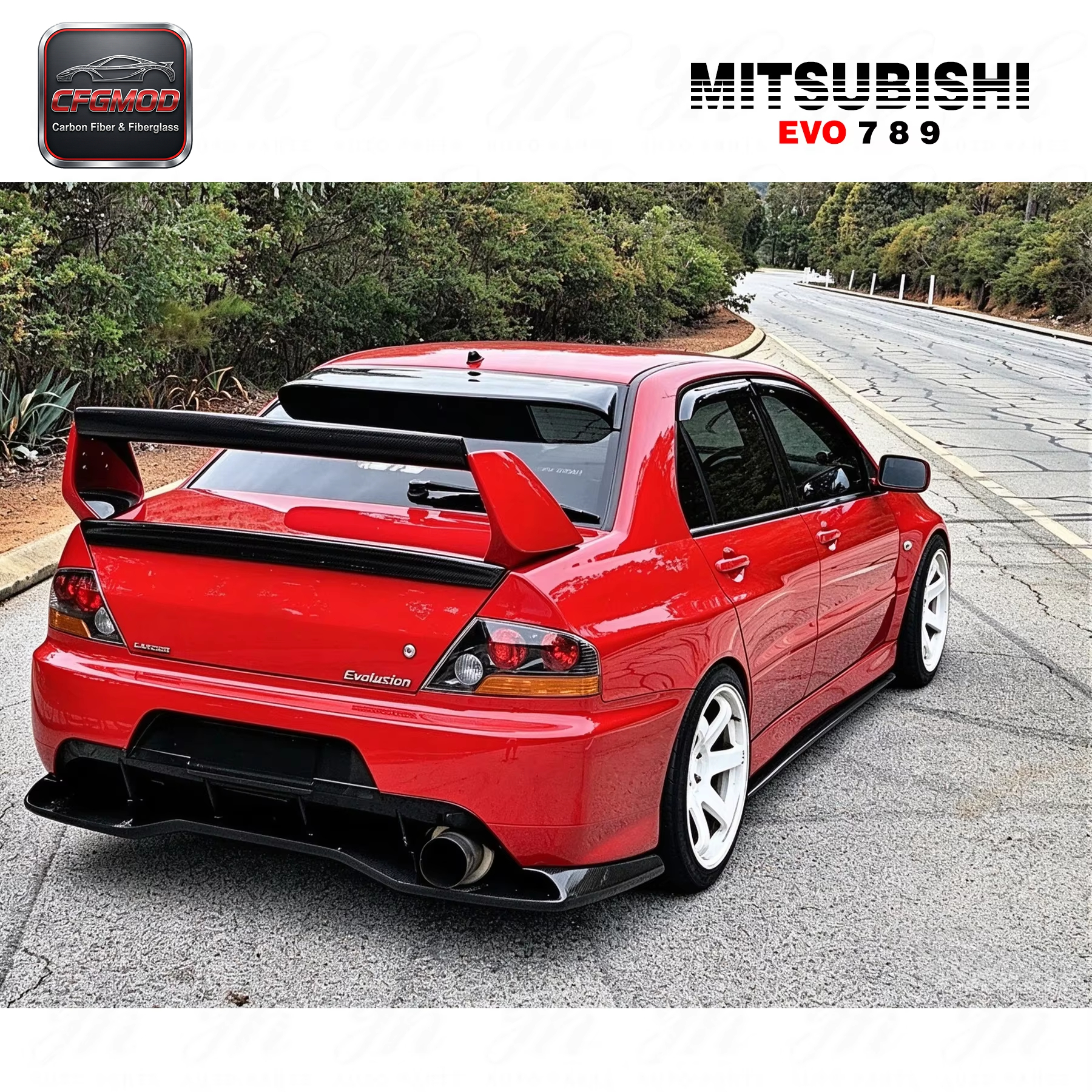 For 2001-2007 Lancer Evolution 7-9 EVO 7 8 9 Wind Deflector Window Visor Carbon Fiber — 5