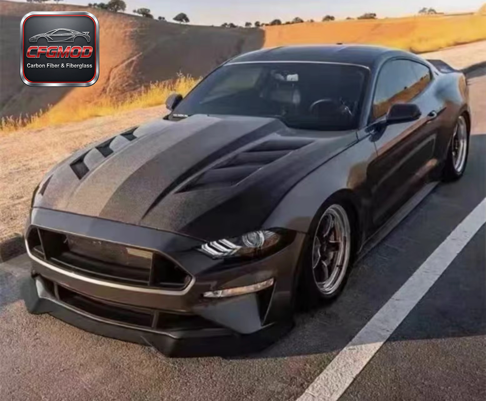 AC Style Carbon Fiber Rear Bumper Lip Diffuser for 2015-2017 Ford Mustang Tuning Parts — 6
